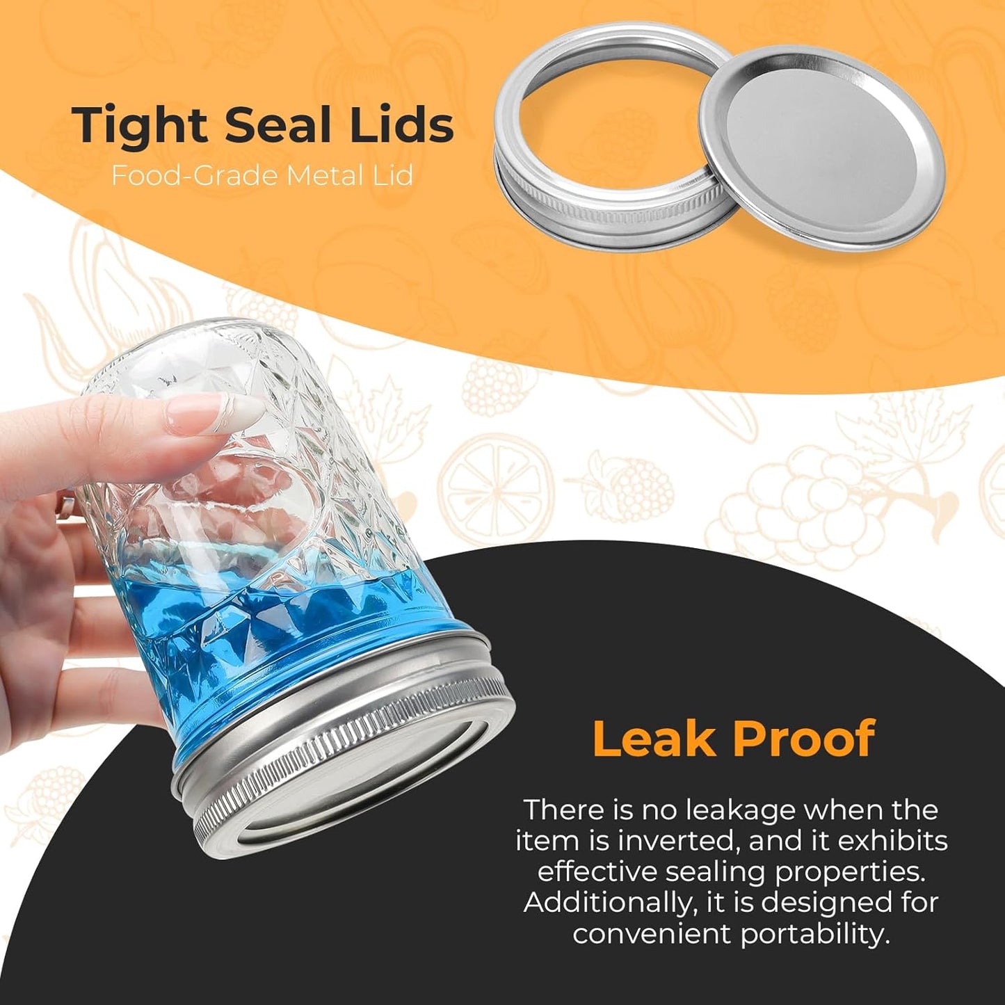 Eathtek 8 oz Mason Jars 20 Pack, 240ml Mini Canning Jars with Regular Lids for Jelly Herbs Spice Honey Storage, Small Glass Jars Candle jars, Extra Lids Tags Label Included