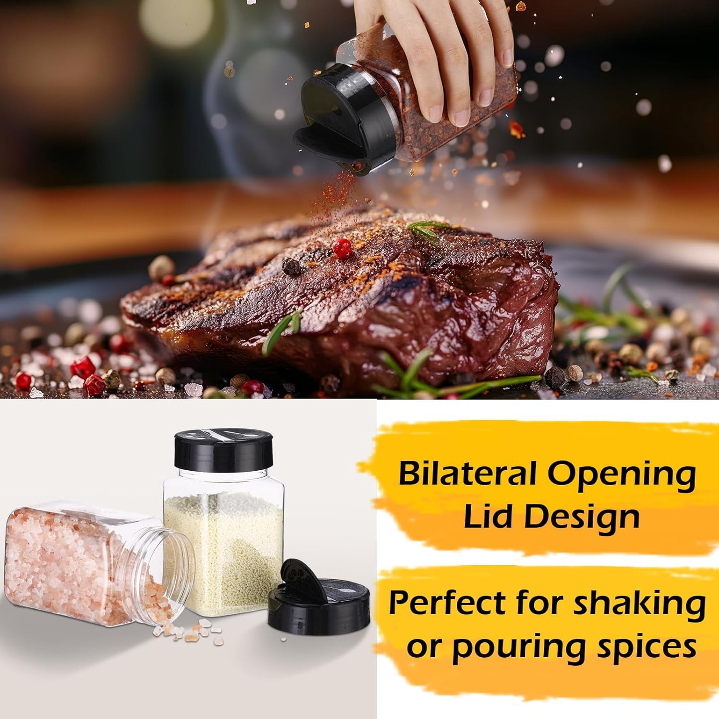 30 Pack Plastic Spice Jars with Shaker Lids Clear Seasoning Containers Spice Bottles for Kitchen Storing Spice Herbs Seasoning Powders(Triangle,12.2 oz)