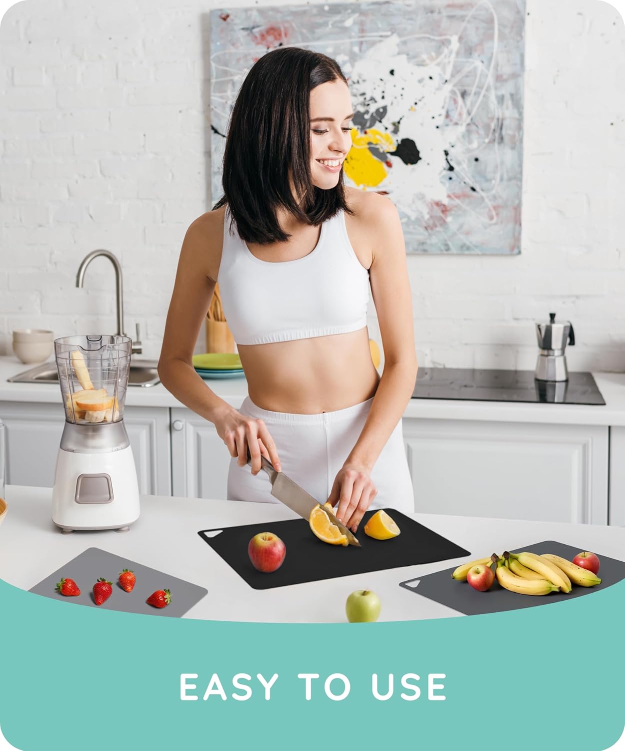 July Home Cutting Board Alternative for Kitchen - Extra Thick Flexible Plastic Cutting Board Set of 3, Non-Slip, BPA-Free, Easy to Clean, Colored Cutting Mats for Cooking, Durable Chopping Sheets