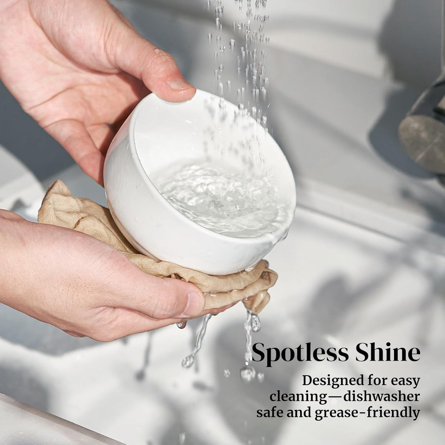 DOWAN 10 OZ Ice Cream Bowls - 4.25" Ceramic Dessert Bowl Set of 6 - Porcelain Small Bowls, Bouillon Cups for Side Dishes, Ice Cream, Oatmeal, Fruit, Portion Control - Dishwasher Microwave Safe