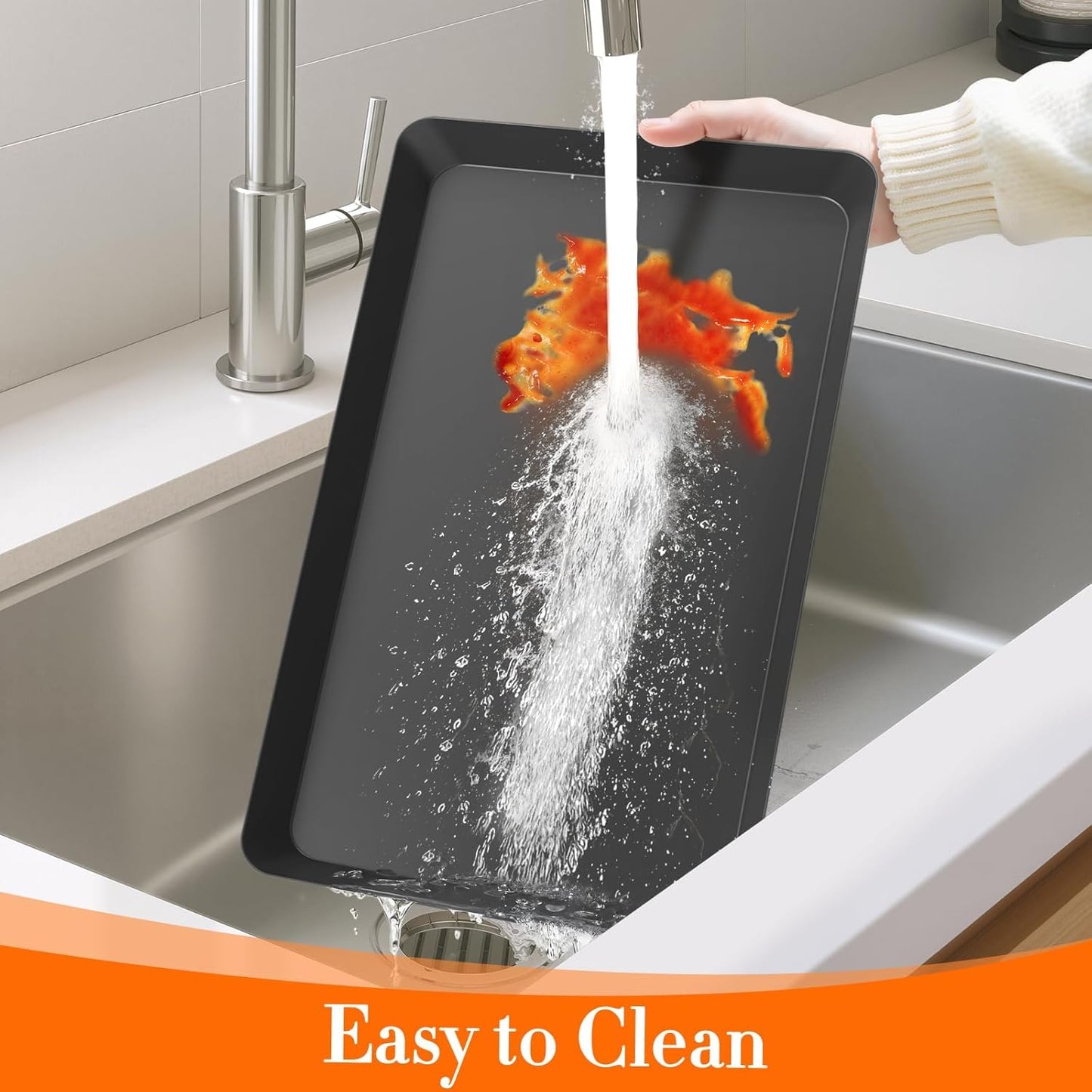 WOWBOX 6 pcs Serving Tray for Entertaining, Serving Platters for Snacks, Fruit, Cookies, Dessert, Reusable Plastic Trays for Serving Food and Pantry Organization in Kitchen & for Parties, (Black)