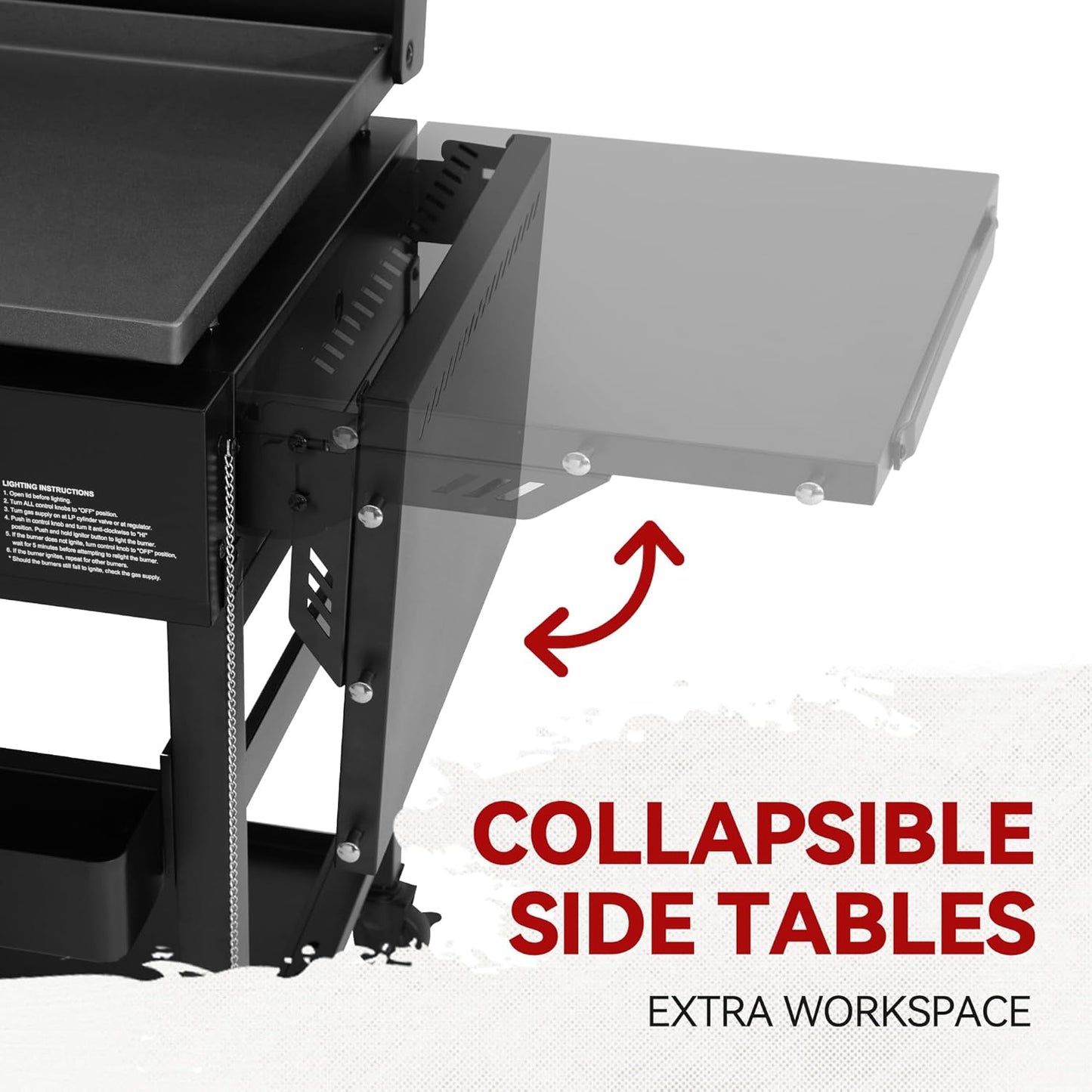 Royal Gourmet GB4000P 4 Burner Propane Gas Griddle with Hard Cover and Foldable Side Tables, 35-Inch Flat Top Grill with 766 Sq. In. Cooking Area for Backyard and Tailgating, Black