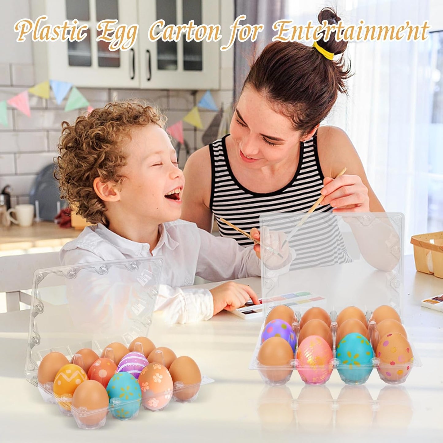 60Pack Egg Cartons Cheap Bulk 1 Dozen Jumbo Egg Cartons Extra Large Duck Egg Cartons for Chicken Eggs, Reusable Egg Carton for Home Ranch Chicken Farm, Commercial Business Market Display, 3x4 Grids