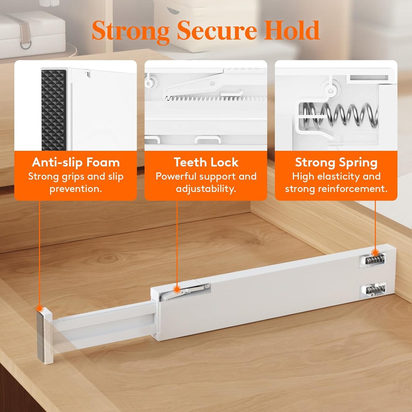 Lifewit 12 Pack Kitchen Drawer Dividers 2.36" High, 16"-22" Adjustable Drawer Organizer for Utensils/Clothes/Makeup, Plastic Expandable Separators in Dresser/Bedroom/Bathroom/Office Storage