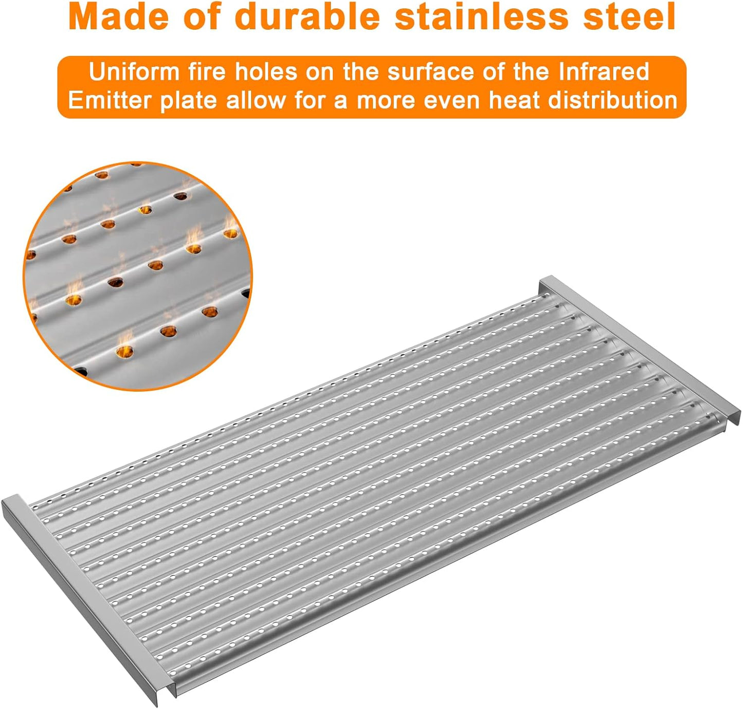 Cooking Grid Grates and Emitter Plates Replacement Parts for Charbroil Commercial TRU-Infrared Grills 463241013, 463243812, 463243911, 463246909,G515-4700-W1, G515-4800-W1 Cast Iron