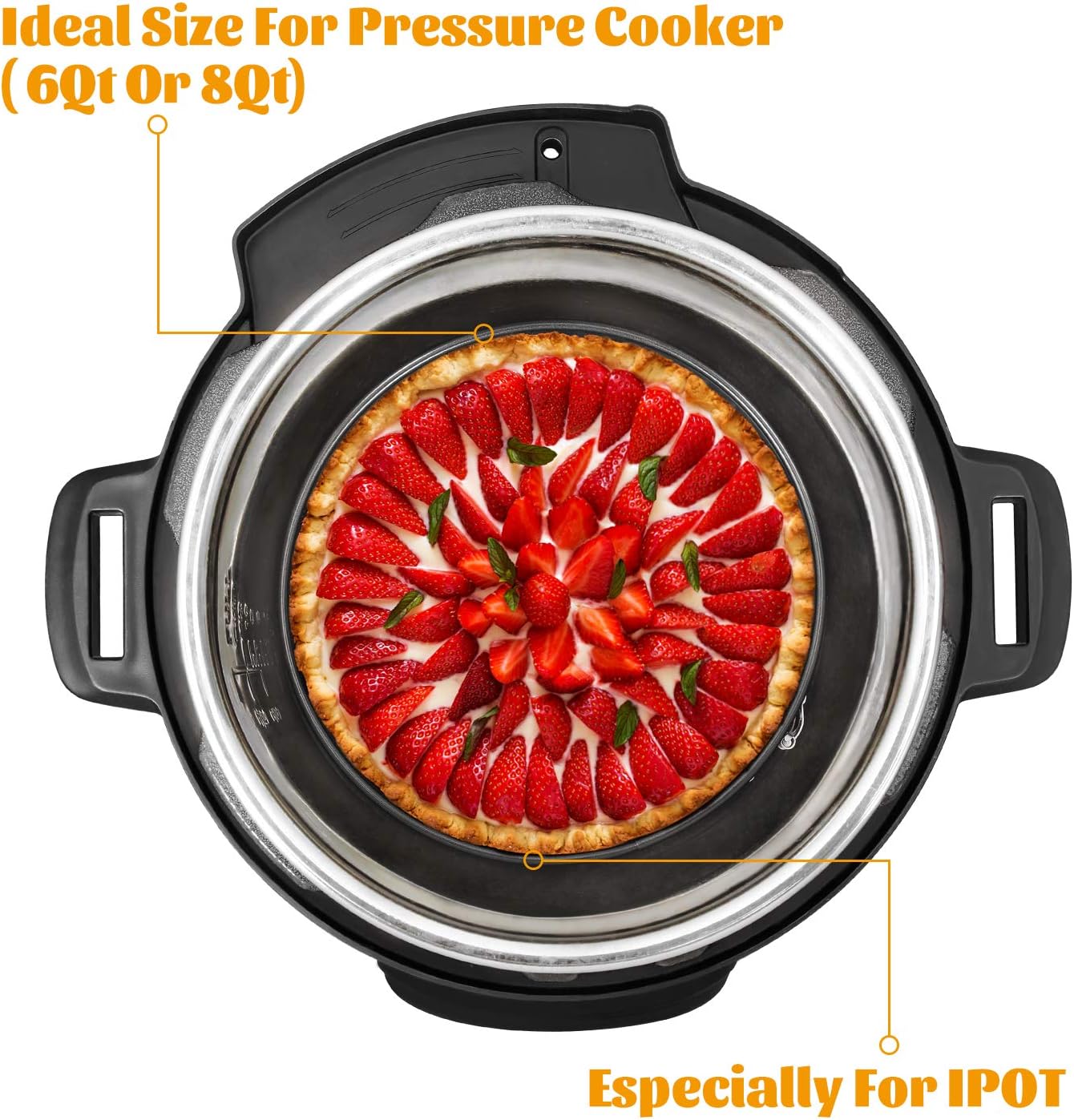 Hiware 7 Inch Non-stick Springform Pan/Cheesecake Pan/Leakproof Cake Pan - Accessories for Instant Pot 6, 8 Qt Pressure Cooker