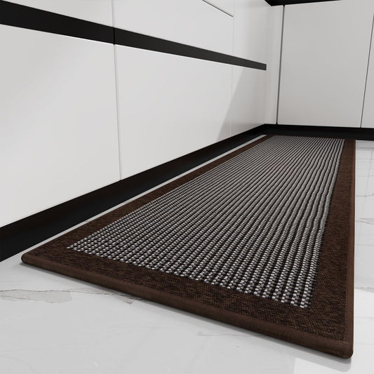 PADOOR Kitchen Rugs and Mats Non Skid Washable - Non Slip Absorbent Kitchen Runner Rugs for Floor, Machine Washable Standing Mats for in Front of Sink,Entryway,Entrance,Door(20"x70",Dark Brown)