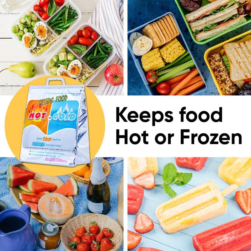 Superio Hot and Cold Insulated Bags for Food Delivery, Grocery Shopping Bags, Food Storage for Hot and Frozen Food for Travel, Disposable Cooler Bag, Reinforced Thermal Lunch Bag (10, 13.5"x17.5")