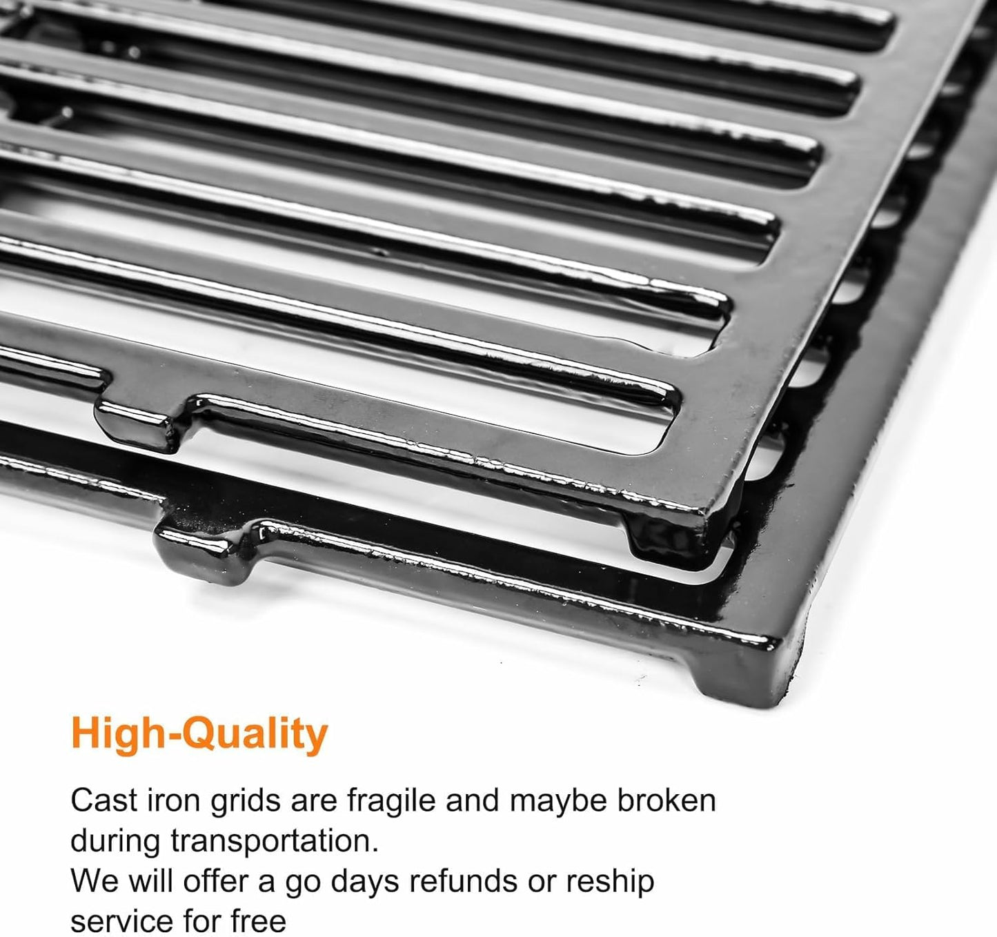 Uniflasy 19.5" Porcelain Enameled Cast Iron Grill Grates for Weber Genesis 300 Series, Genesis E310 E320 E330 S310 S320 S330 Gas Grills, Non-Stick Polished Grill Grates Replacement for Weber 7524 7528