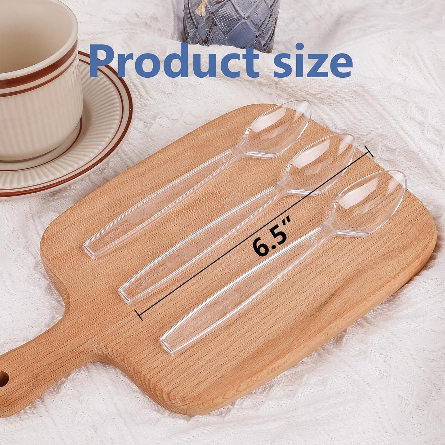 SACATR 360 Count Clear Plastic Spoons Disposable, Premium Plastic Spoons Heavy Duty, BPA-Free, Heat Resistant, Suitable for Parties, Events and Everyday Use