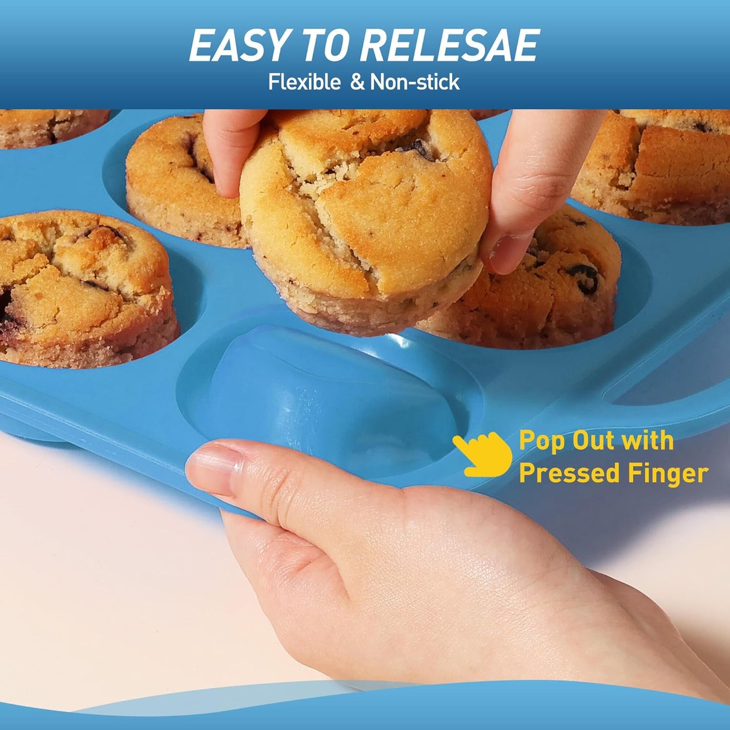 24 Cups Silicone Muffin Pan with Metal Reinforced Frame Cupcake Tray Egg Mold Mama Mommy Mom Ever Christmas Xmas Birthday Law Step Stepmom Stepmother Who Have Everything Good Unique Useful Present