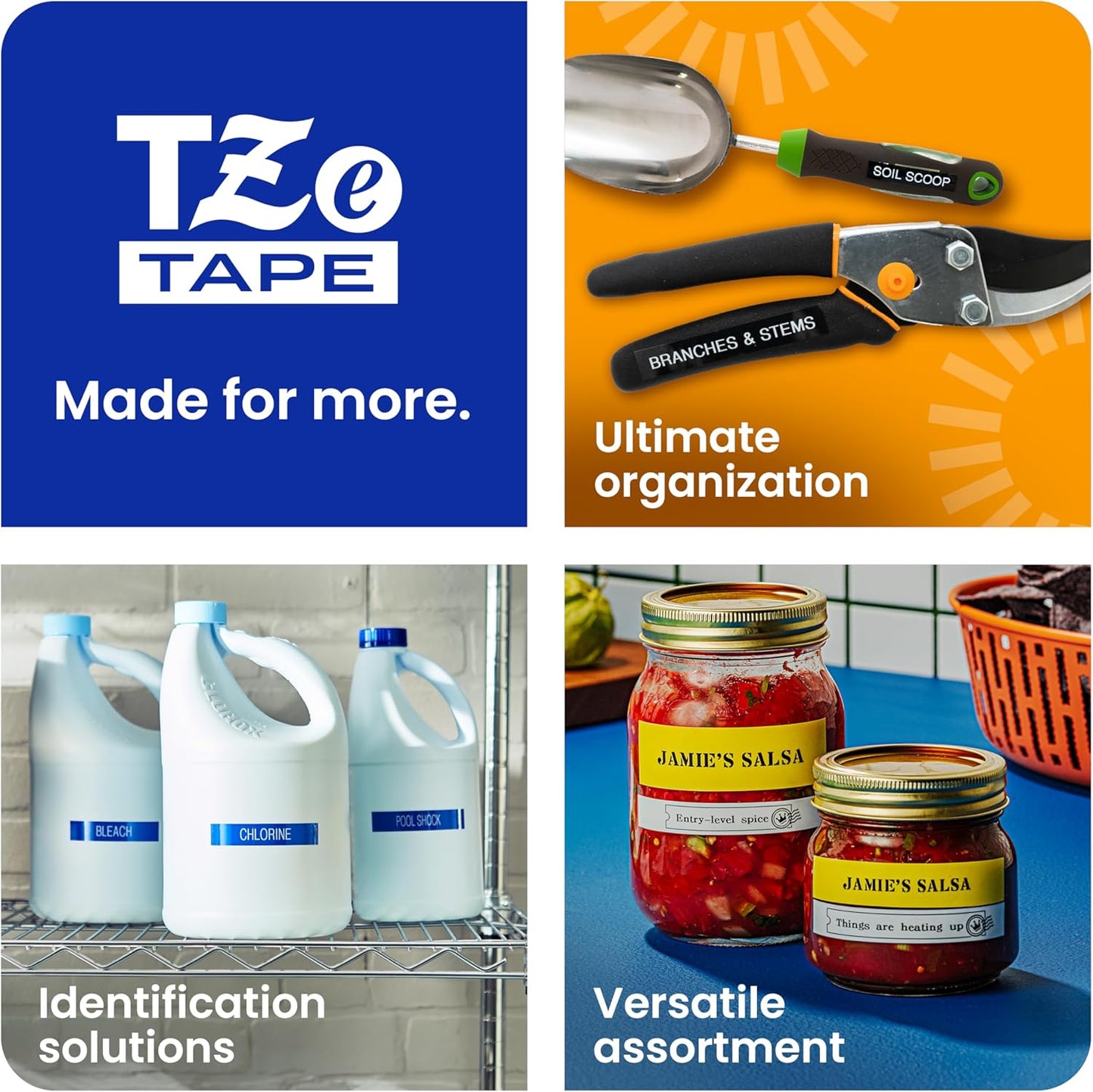 Brother Genuine P-Touch TZe Black Print on White Label Tape (TZeS221), Strong Adhesive Laminated,3/8in x 26.2ft (9mm x 8m), for Select P-Touch Label Makers, Water-Resistant, Extra Strength