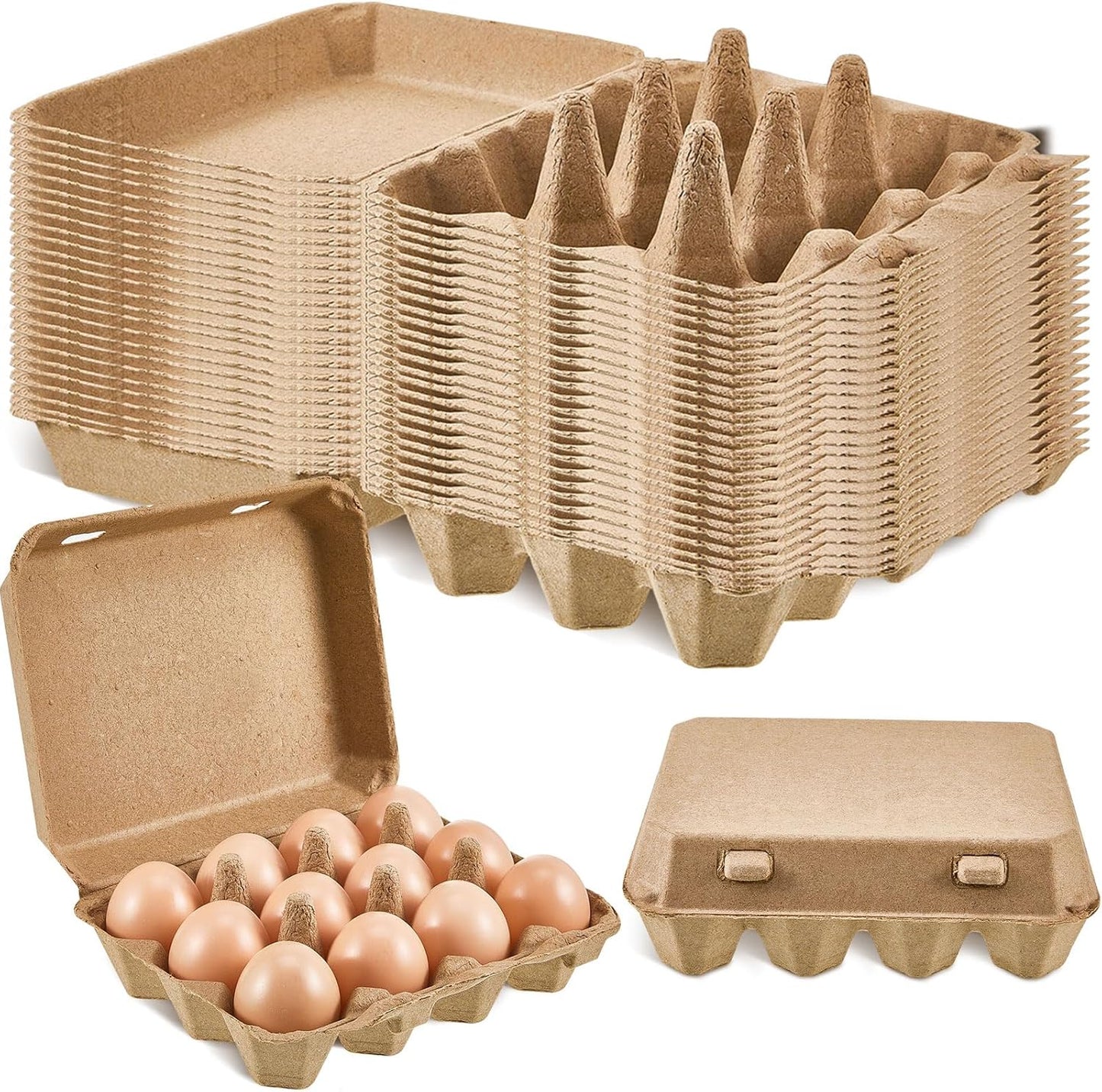 Rtteri 25 Pieces Paper Pulp Egg Cartons 3x4 Style Vintage Blank Egg Cartons for Fresh Duck Quail Storage Kitchen Family Farmhouse