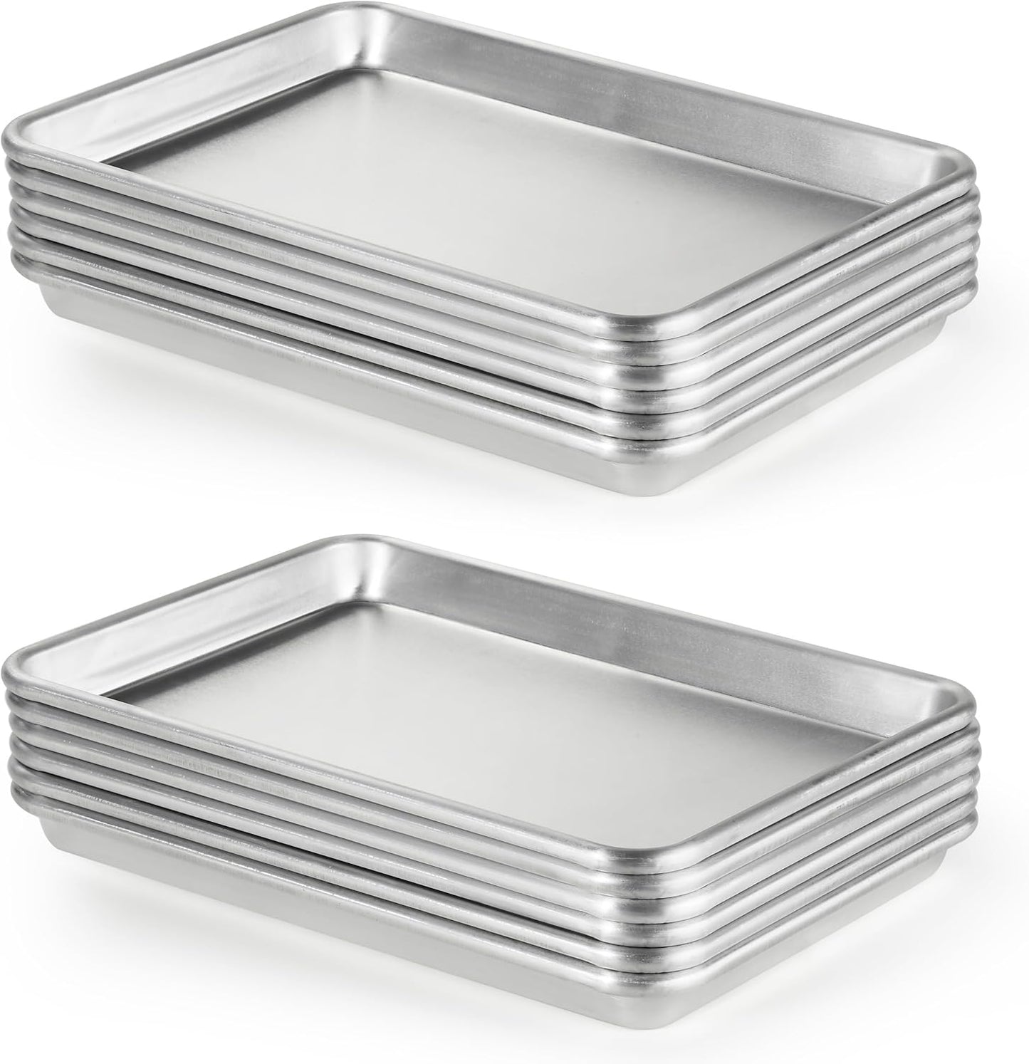 CURTA 12 Pack Aluminum Sheet Pan, NSF Listed Half Size 13 x 9 inch Commercial Bakery Cake Bun Pan, Baking Tray
