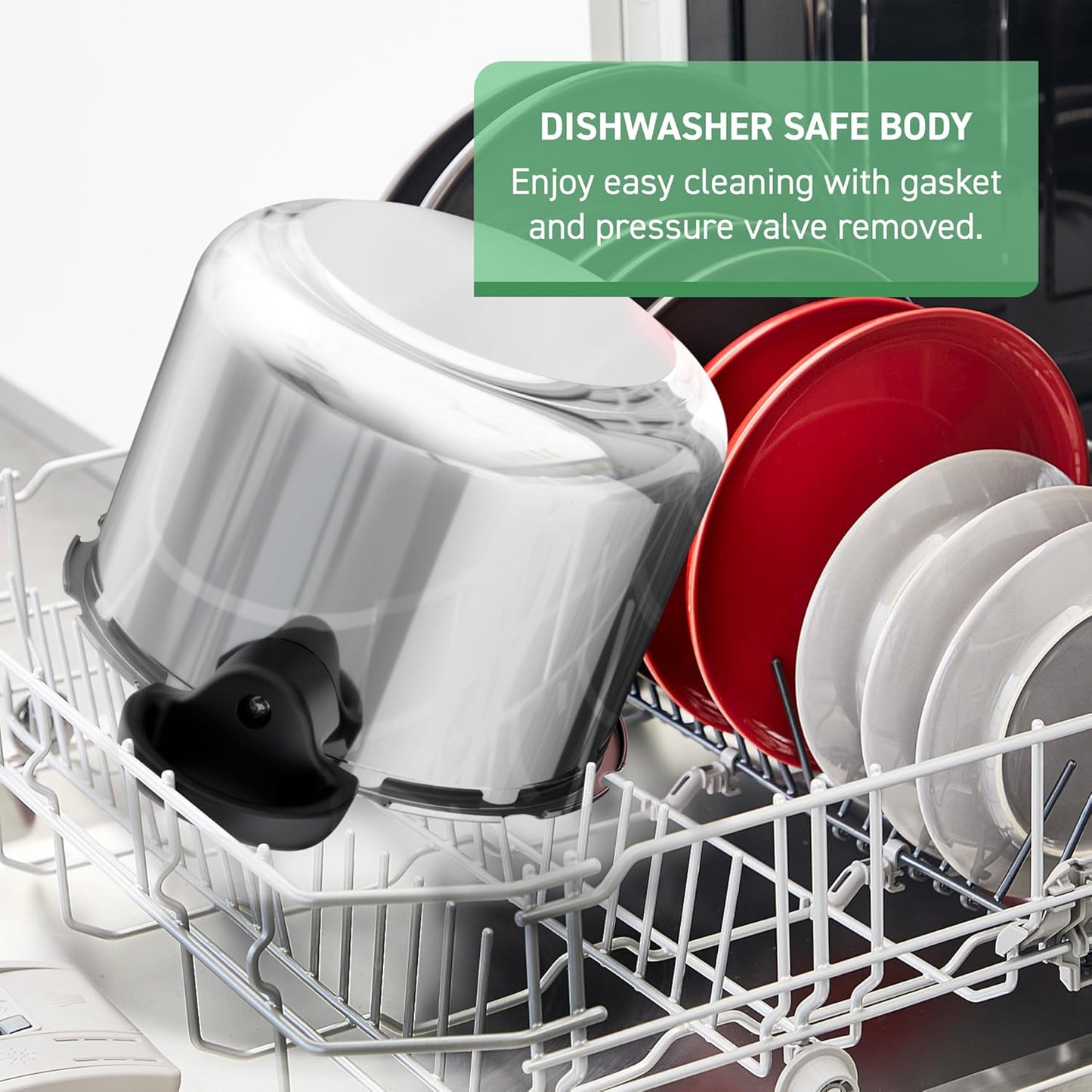 T-fal Clipso Stainless Steel Pressure Cooker 8 Quart, Induction Compatible, Secure locking System, One Hand System, Fast Cooking, Recipe Book Included, Cookware, Pots and Pans, Dishwasher Safe, Silver