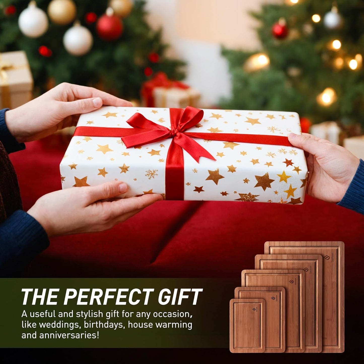 Bamboo Cutting Board Set Non Slip Feet Over Sink Best Grandpa Grandfather Elder Men Father Day Grandparents Great Papaw Peepaw Grampy Pawpaw Granddad Happy Birthday Christmas Xmas