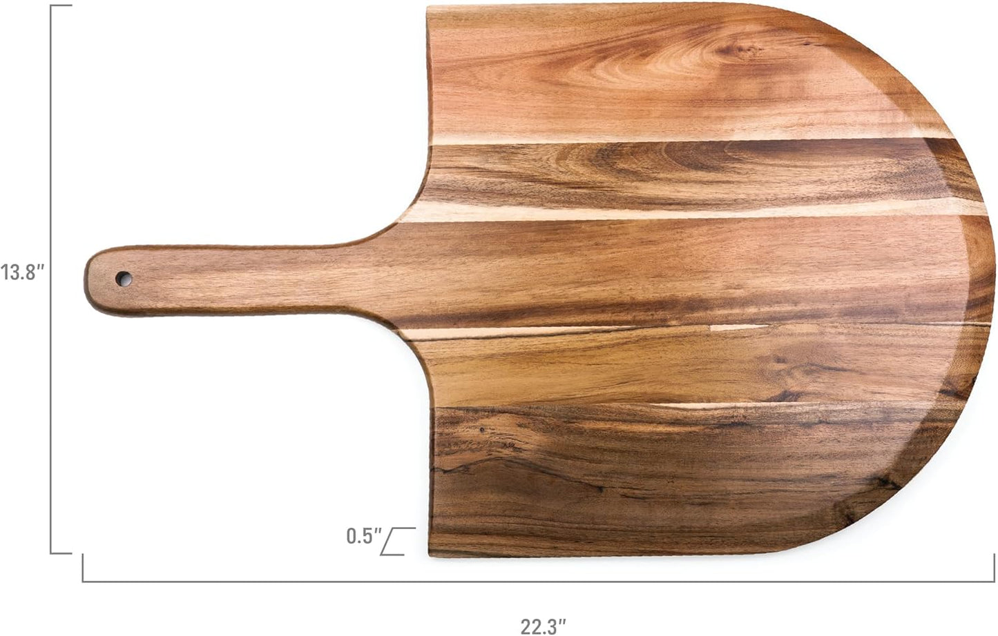 TOSCANA - a Picnic Time brand Acacia Wood Pizza Peel, Serving Pizza Paddle, Bread Peel, 22.75 x 14 in (Acacia Wood)