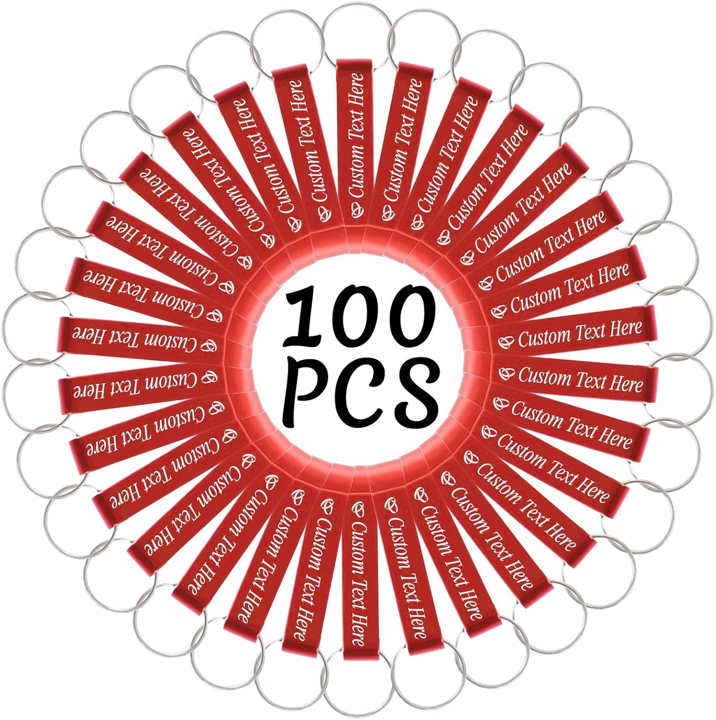 100PCS Personalized Bottle Opener Keychain Bulk Custom Beer Bottle Opener with Logo Text Engraved Wedding Bottle Opener Favors Customized Gifts for Guests Baby Shower Birthday Party-Red