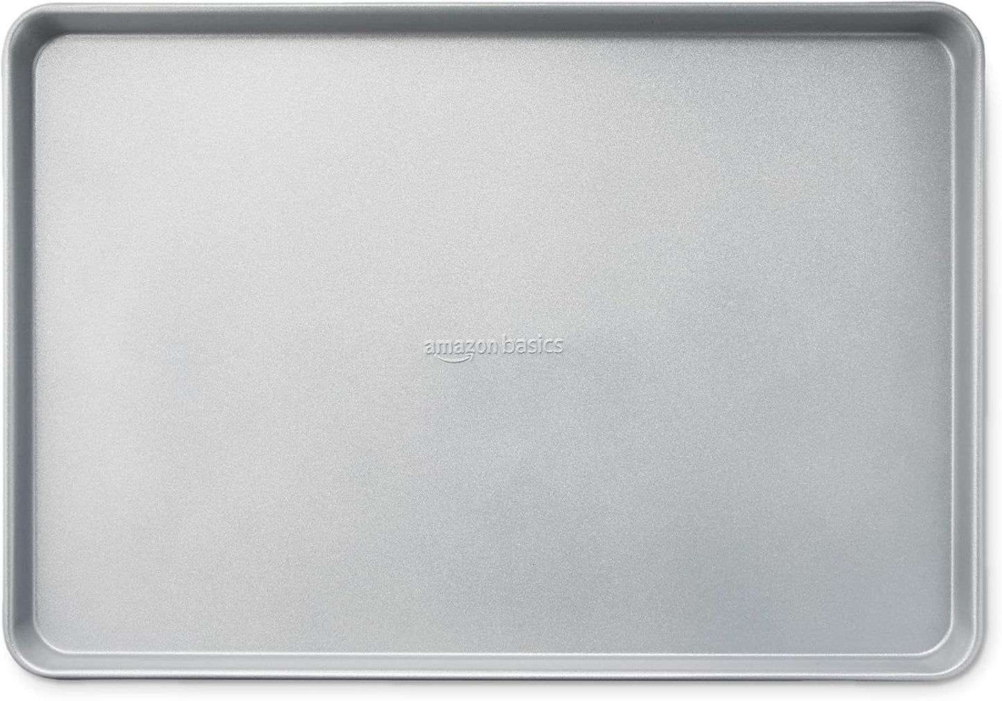 Amazon Basics Ceramic Nonstick Baking Sheets & Cooling Rack Set, Non-Toxic, Half Sheet Size, 2-Pack, Gray