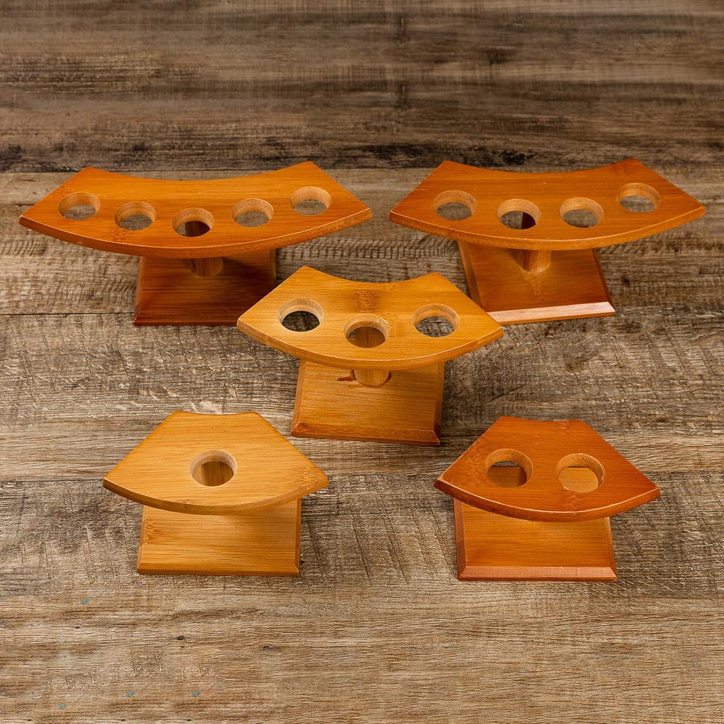 Japanese Style Temaki Sushi Roll Holder Ice Cream Cone Holder With 1-5 Compartments Holes, Kitchen Dining Decor Display Stand, Restaurant Supply Serveware (5 Holes)