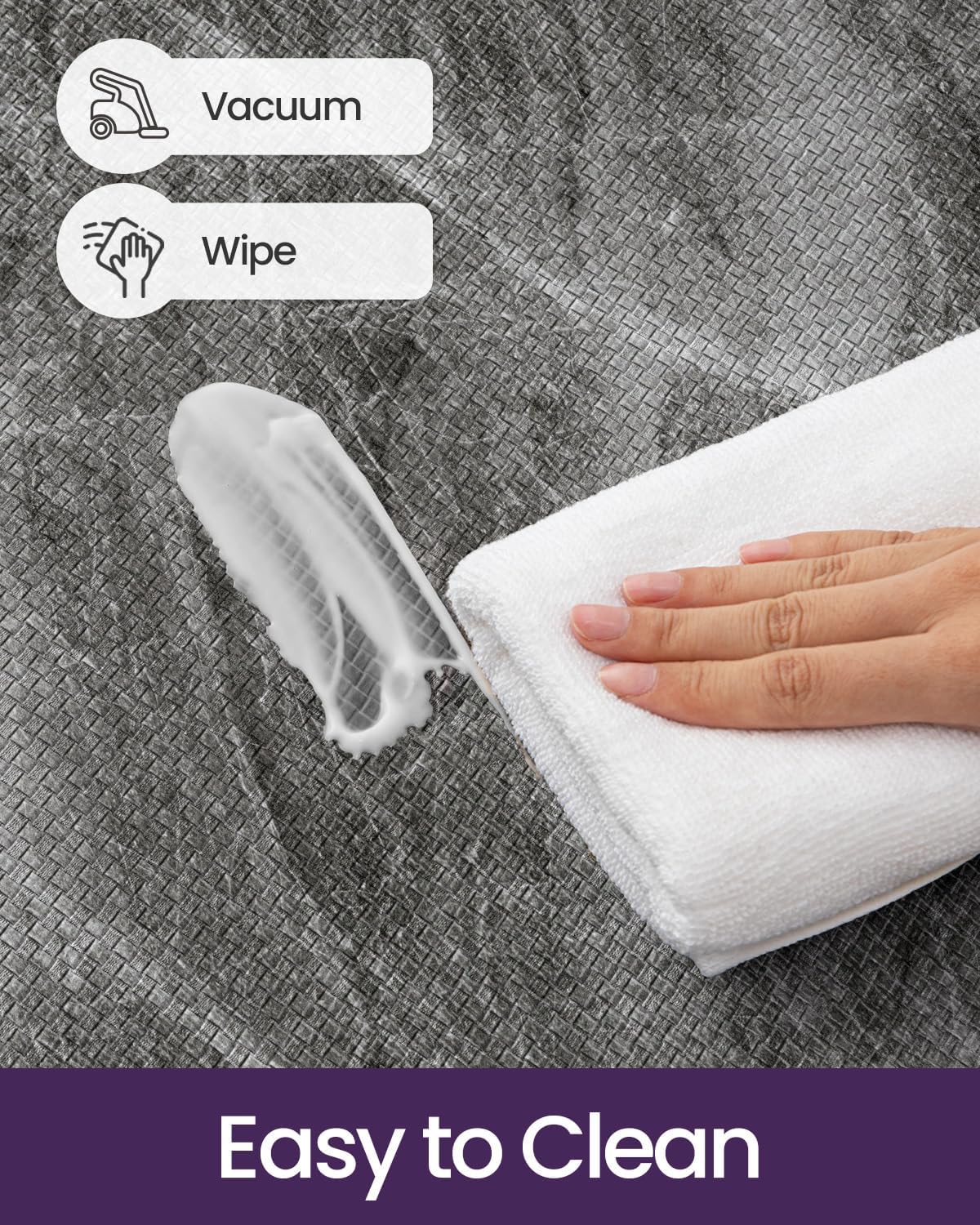 DEXI Kitchen Floor Mats Cushioned Anti Fatigue, 23x59 Large Wide Standing Comfort Runner Rug Waterproof, Marble Memory Foam Padded for Front Sink Laundry, Dark Grey