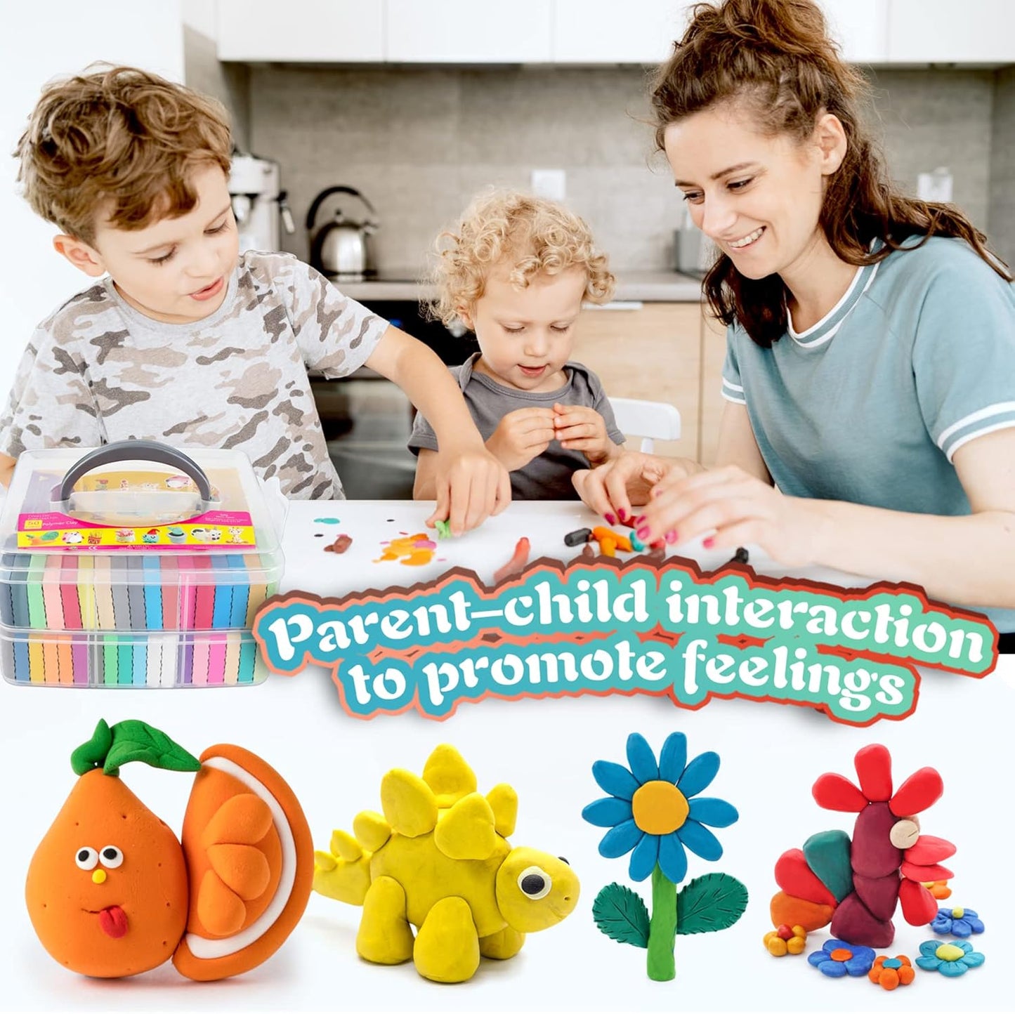 Polymer Clay Sets, 50 Colors Oven Bake Modeling Clay for Kids, Sculpting Tools and Accessories, DIY Model Clay, Ideal Clay for Kids Beginners and Artists