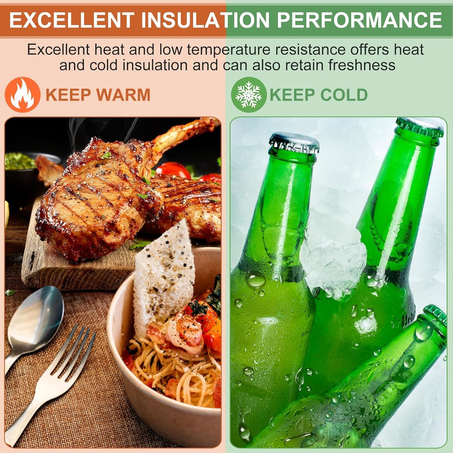 Insulated Food Storage Bag with Zipper Design, Hot Cold Cool Storage Bags for Food, Reusable Thermal Lunch Household Food Pouches Organizer Hot Sandwich Bags, 5PCS