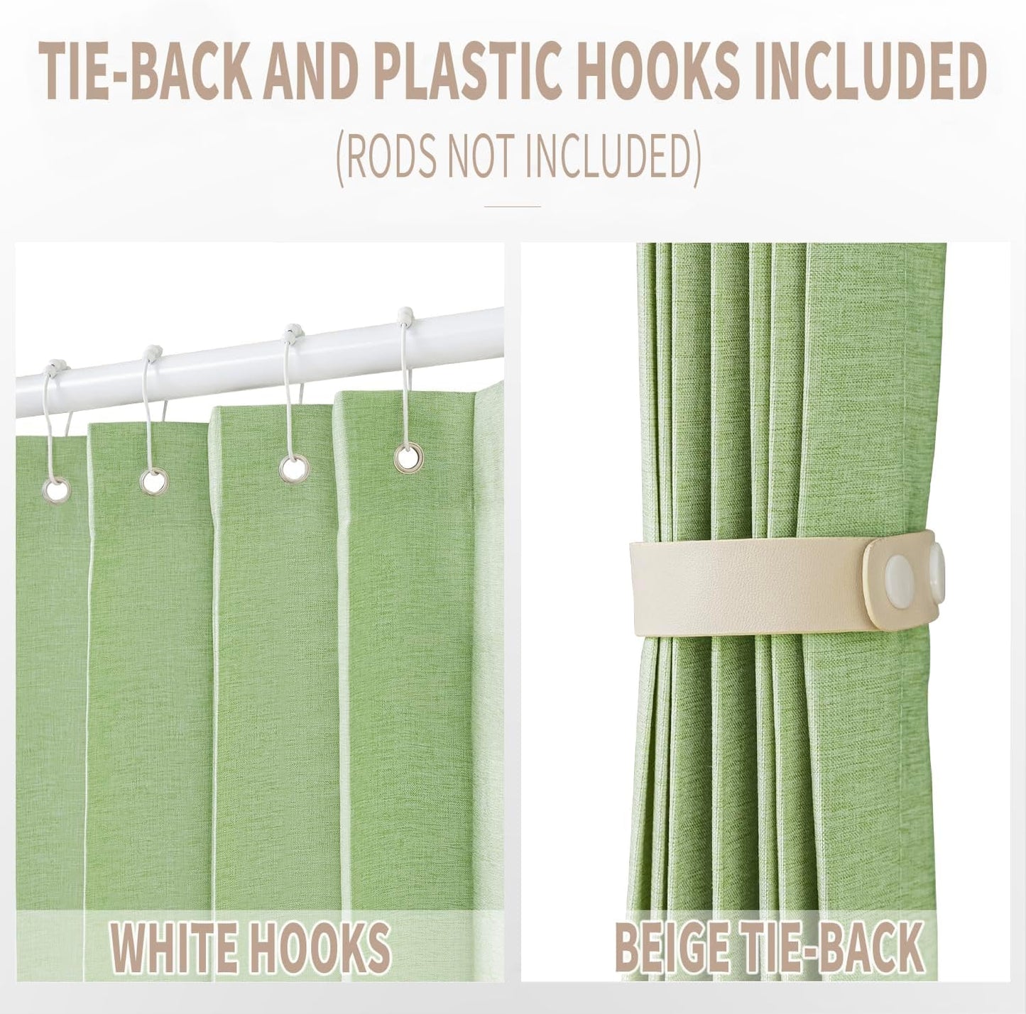 Vatge Closet Curtain for Open Closet - Green Door Curtains for Doorways Accordion Style Door Curtains for Doorway and Folding Closet Door Cover,1 Panel with Tieback, W39 x L78, Green