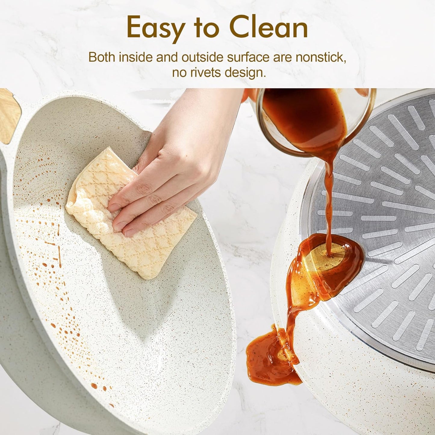 SENSARTE Nonstick Ceramic Saute Pan 12-Inch, Non-toxic Deep Frying Pan Skillet with Lid, Healthy Jumbo Cooker, Stay Cool Handle, Induction Compatible, PFOA & PFAS Free