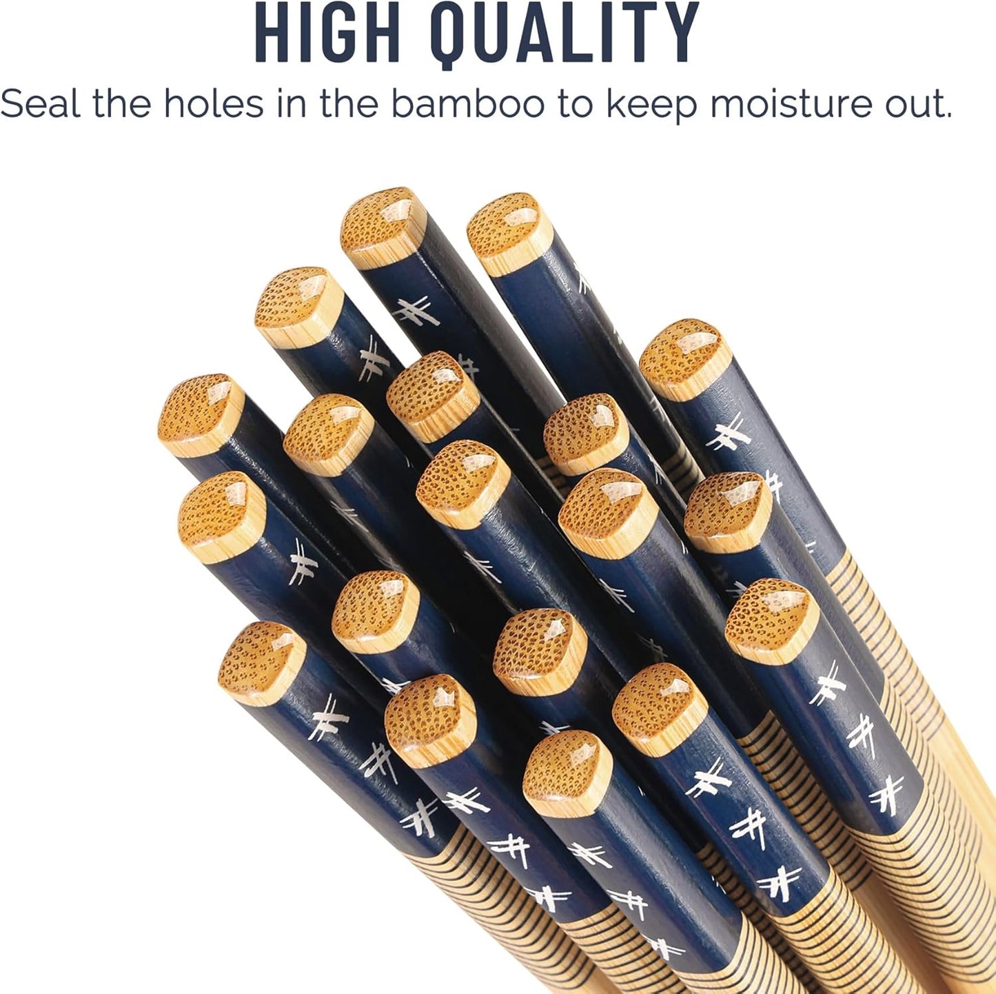 200 Pairs Bamboo Chopsticks Reusable | Dishwasher Safe | Durable | Separated | Bulk | Non slip | - （9.45in）