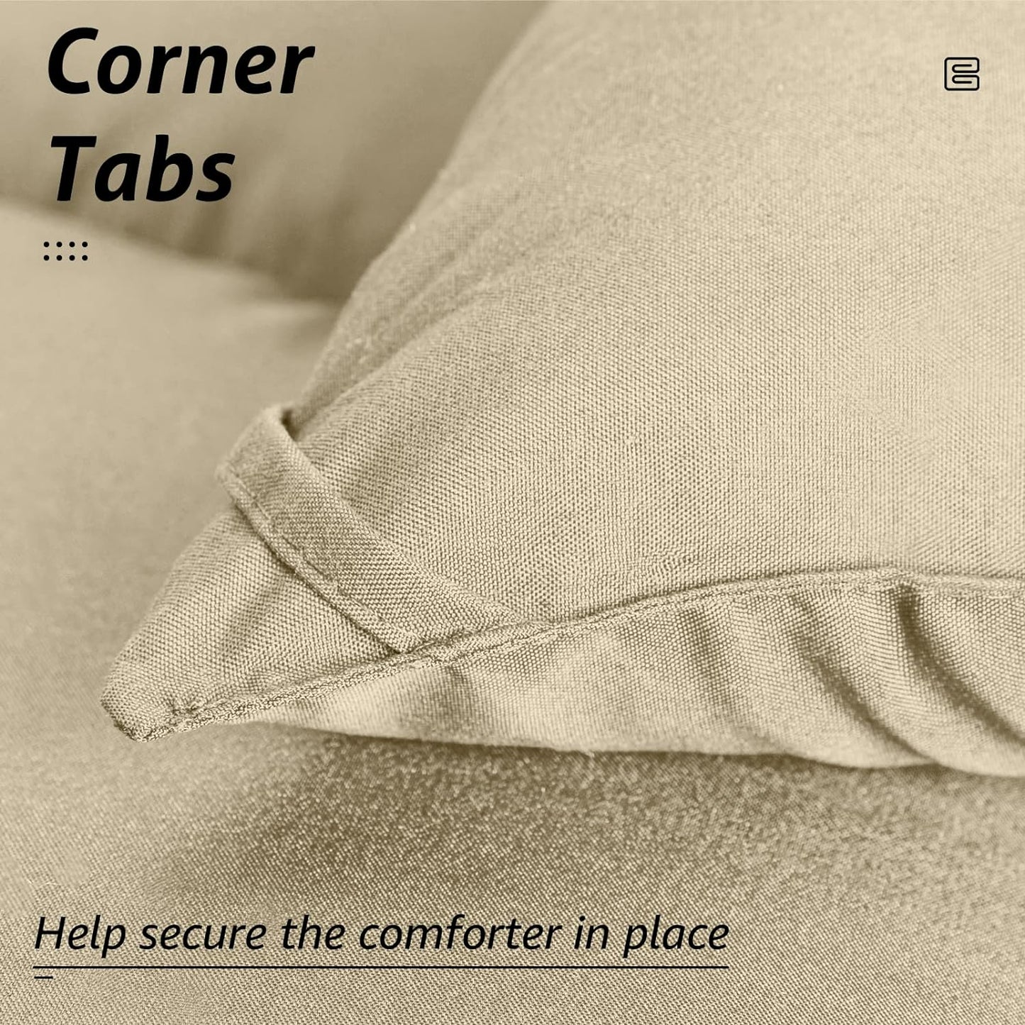 HYLEORY All Season King Size Bed Comforter - Cooling Down Alternative Quilted Duvet Insert with Corner Tabs - Winter Warm - Machine Washable - Beige