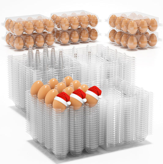 80 Pack Egg Cartons Cheap Bulk, 12 Count Clear Empty Egg Cartons for Fresh Chicken Eggs, 3x4 Grids Reusable Egg Holder Trays for Refrigerator Use, Chicken Farming, Family Storage and Market Purpose
