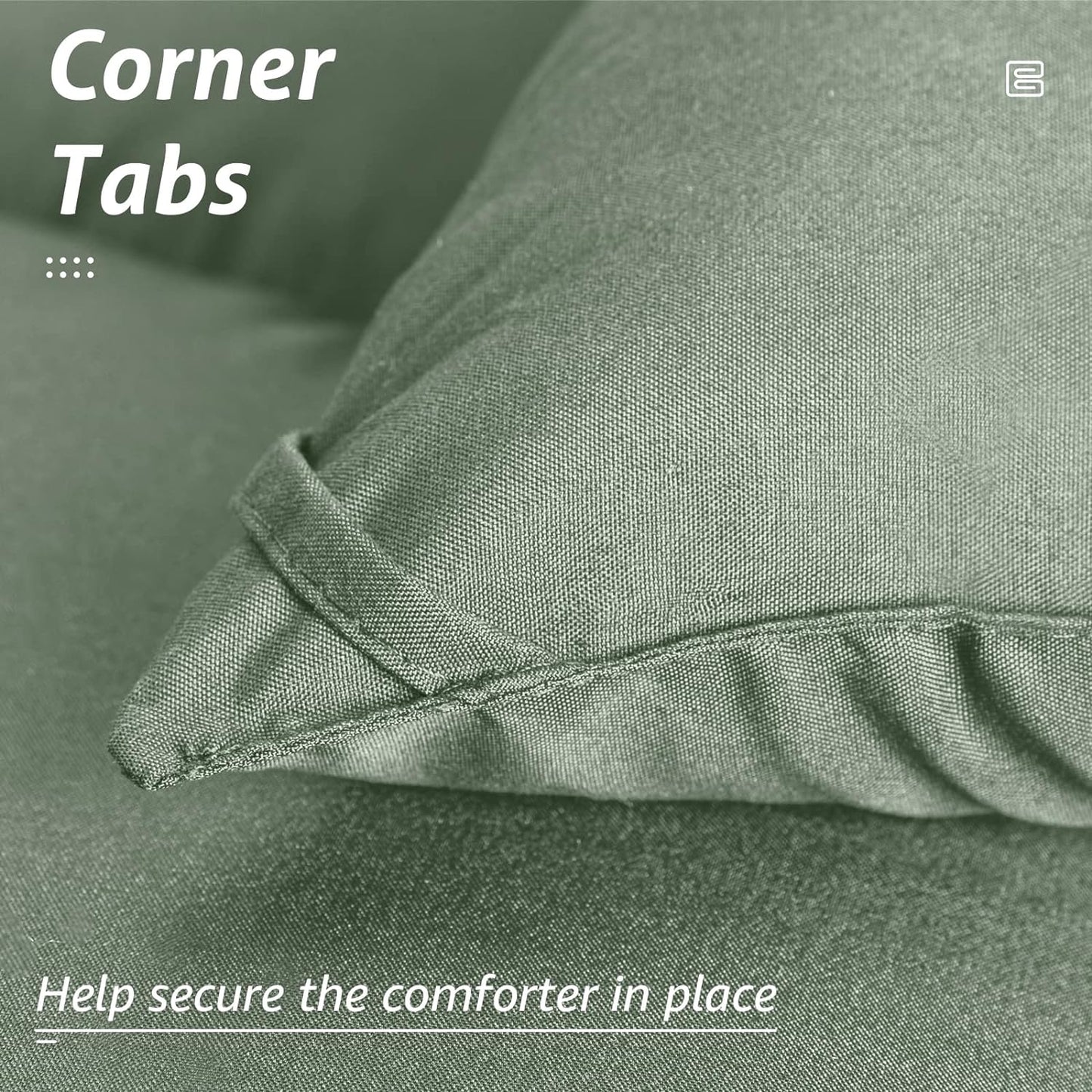 HYLEORY All Season Queen Size Bed Comforter - Cooling Down Alternative Quilted Duvet Insert with Corner Tabs - Winter Warm - Machine Washable - Sage Green