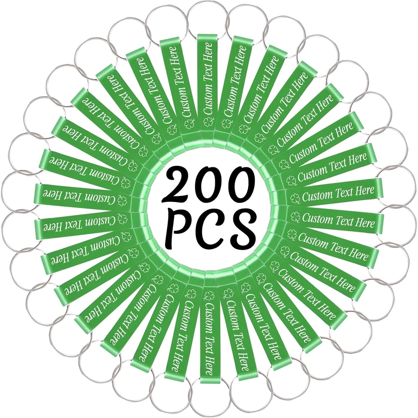 200PCS Personalized Bottle Opener Keychain Bulk Custom Beer Bottle Opener with Logo Text Engraved Wedding Bottle Opener Favors Customized Gifts for Guests Baby Shower Birthday Party-Green