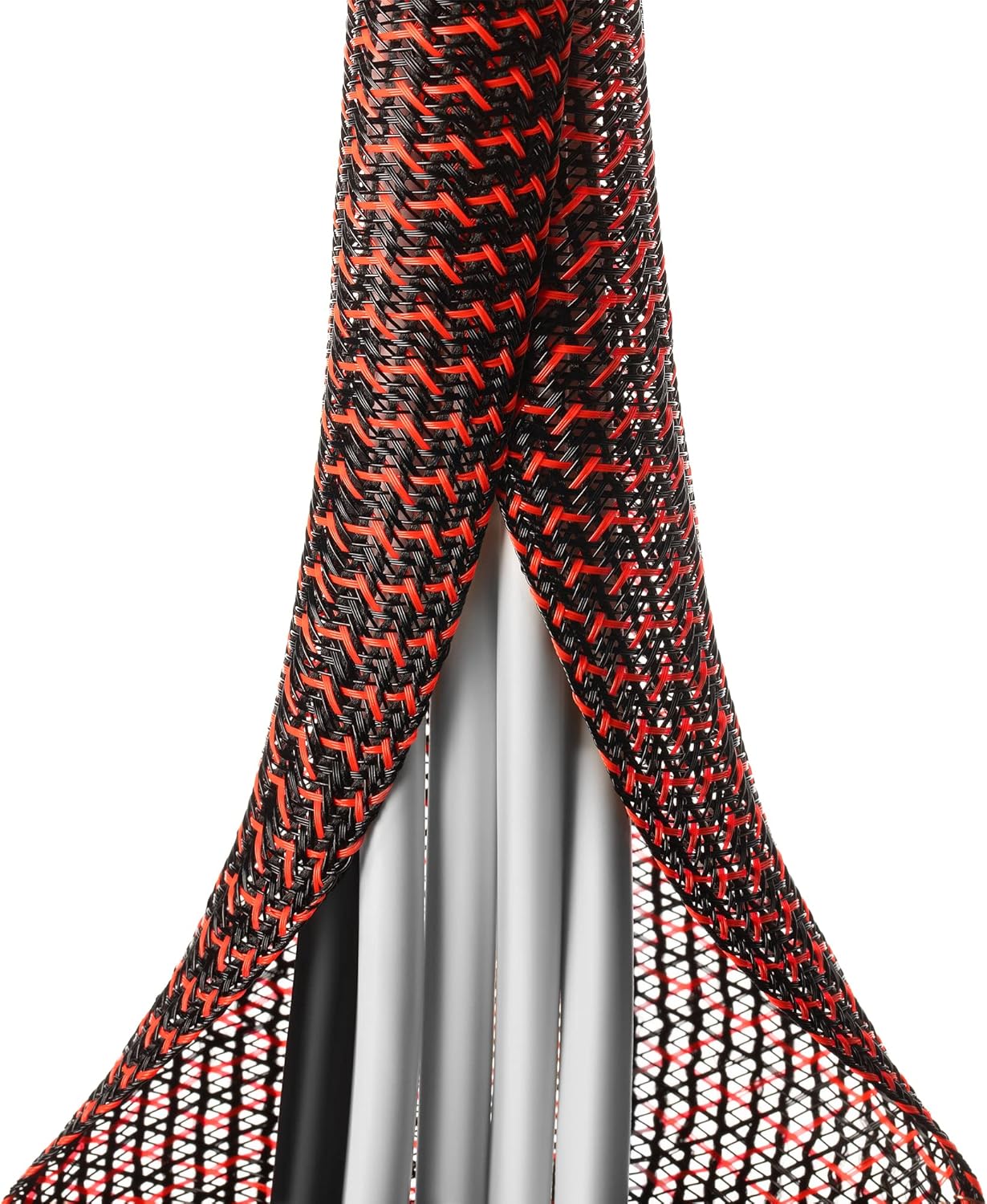 ZhiYo 6.6ft - 4/5 inch Cable Sleeve, Cord Wrap Wire Protector Tubing for Pets, PC Cable Wrap, Computer Cable Management Sleeve - Black - Red