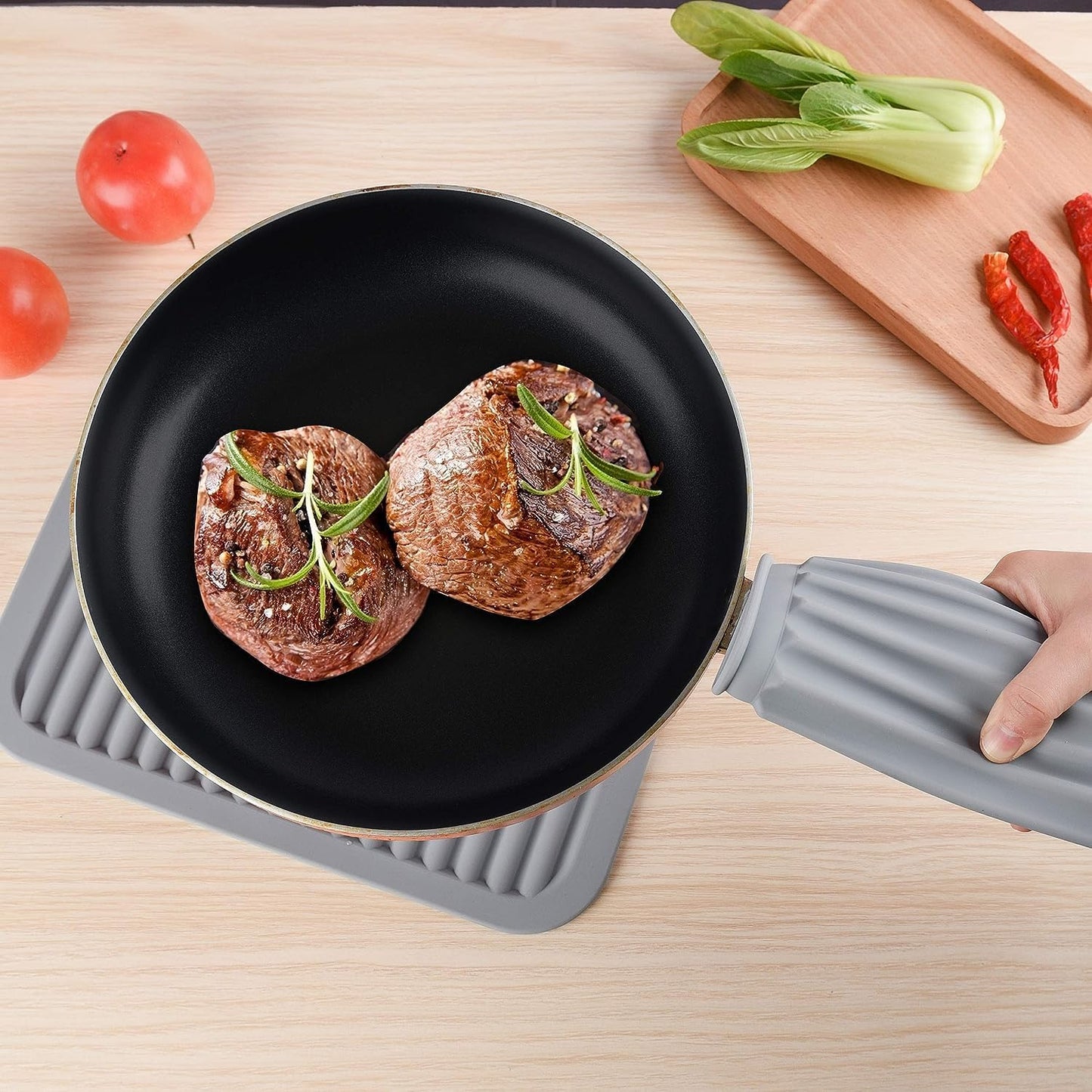 Silicone Trivets for Hot Pots&Pans-Trivet Mat-Hot Pads for Kitchen-Versatile Trivets for Hot Dishes-Heat Resistant Mats for Counter&Table, Pot Holders Drying Mat (9x12) Pack 2 Navy