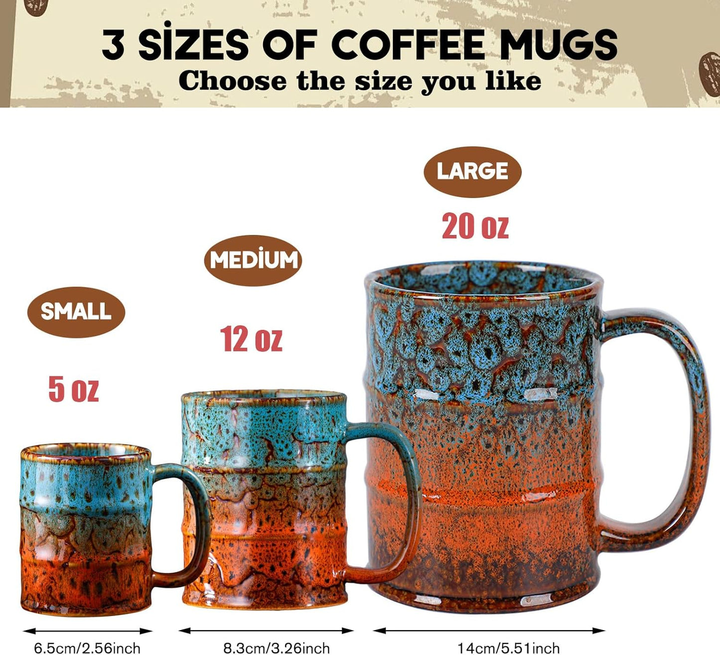 Coffee Mug,20 Oz Coffee Cups Ceramic Tea Cup Large Coffee Mug for Office and Home - Dishwasher and Microwave Safe Novelty Coffee Mugs, 1pcs. (multicolour-4pcs)
