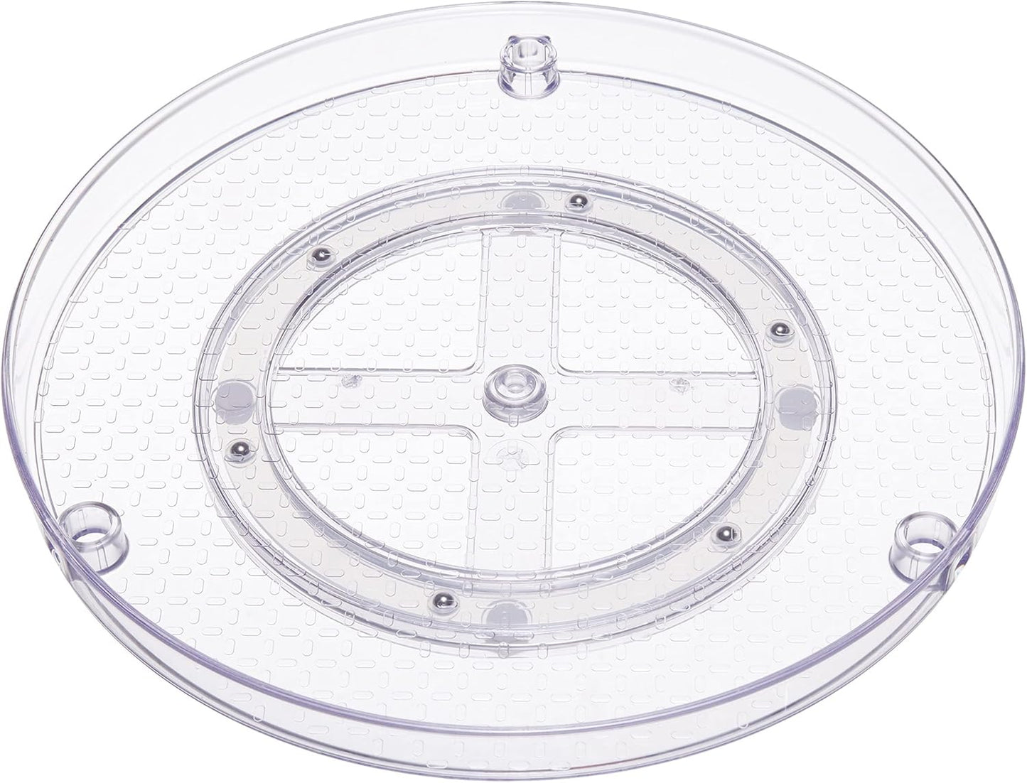 Amazon Basics 2 Tier Lazy Susan Turntable Organizer, 12" Diameter, Clear