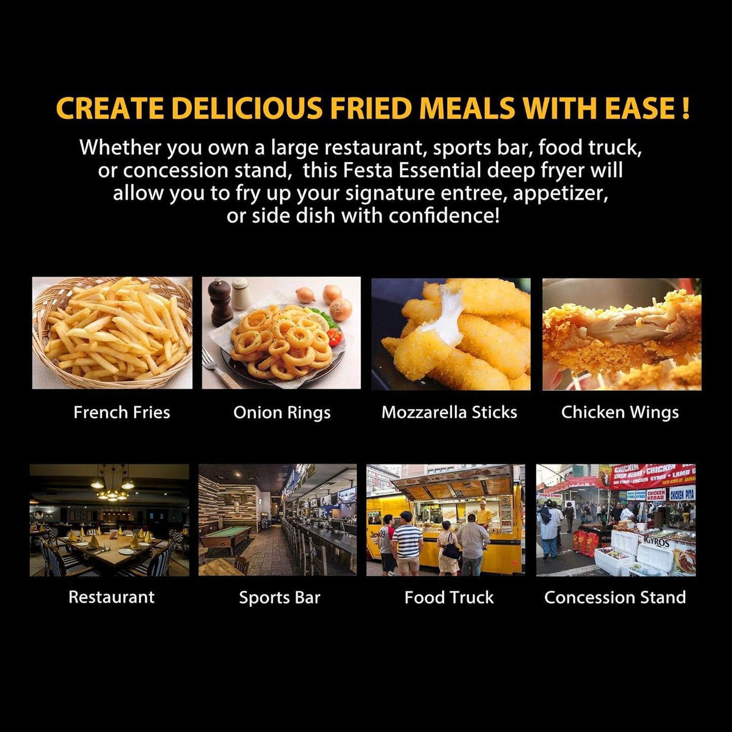 14 Qt. Electric Countertop Commercial Deep Fryer with 6.8 Qt. Basket, for Restaurant and Home - 120V, 1700W, Stainless Steel Build