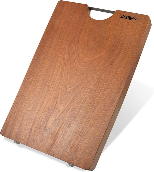 Real Solid Wood Cutting Board- Single Piece Wooden Cutting Board No Splicing&Glue, Sapele Wood Cutting Boards Of 15 * 11 * 1 in Heavy Duty