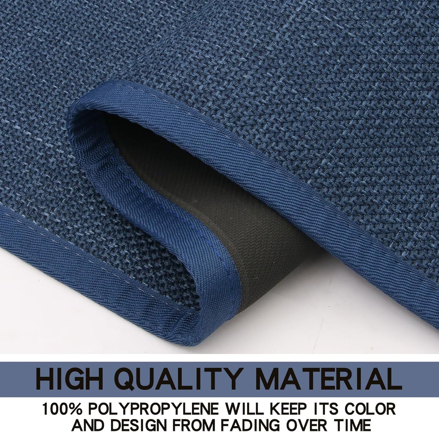 Kitchen Mat Set of 2 PCS, Cushioned Non Slip Rugs for Kitchen Floor, Absorbent Runner Comfort Standing Mats Washable for Kitchen, Office, Home (Dark Blue, 17.3"x47"+17.3"x30")