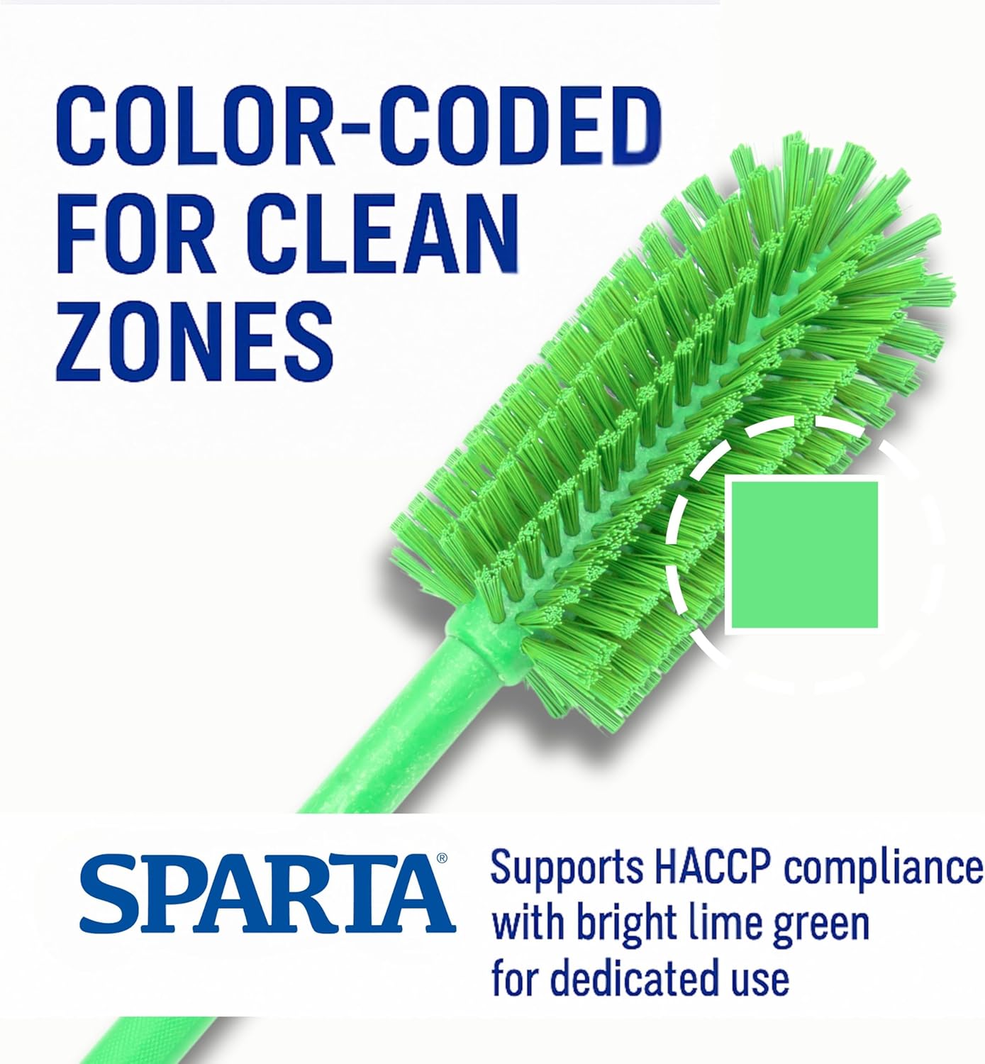 SPARTA Scrub Brush Bottle Brush, Dishwasher Safe Brush with Hanging Hole for Cleaning, Plastic, 16 Inches, Lime