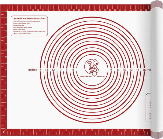 Non Stick Pastry Mat for Rolling Dough Fondant Pie Crust, Macaron Silicone Baking Mat for Mat Extra Large Silicone Mats for Baking Cookie Cakes Pizza Candy Bread