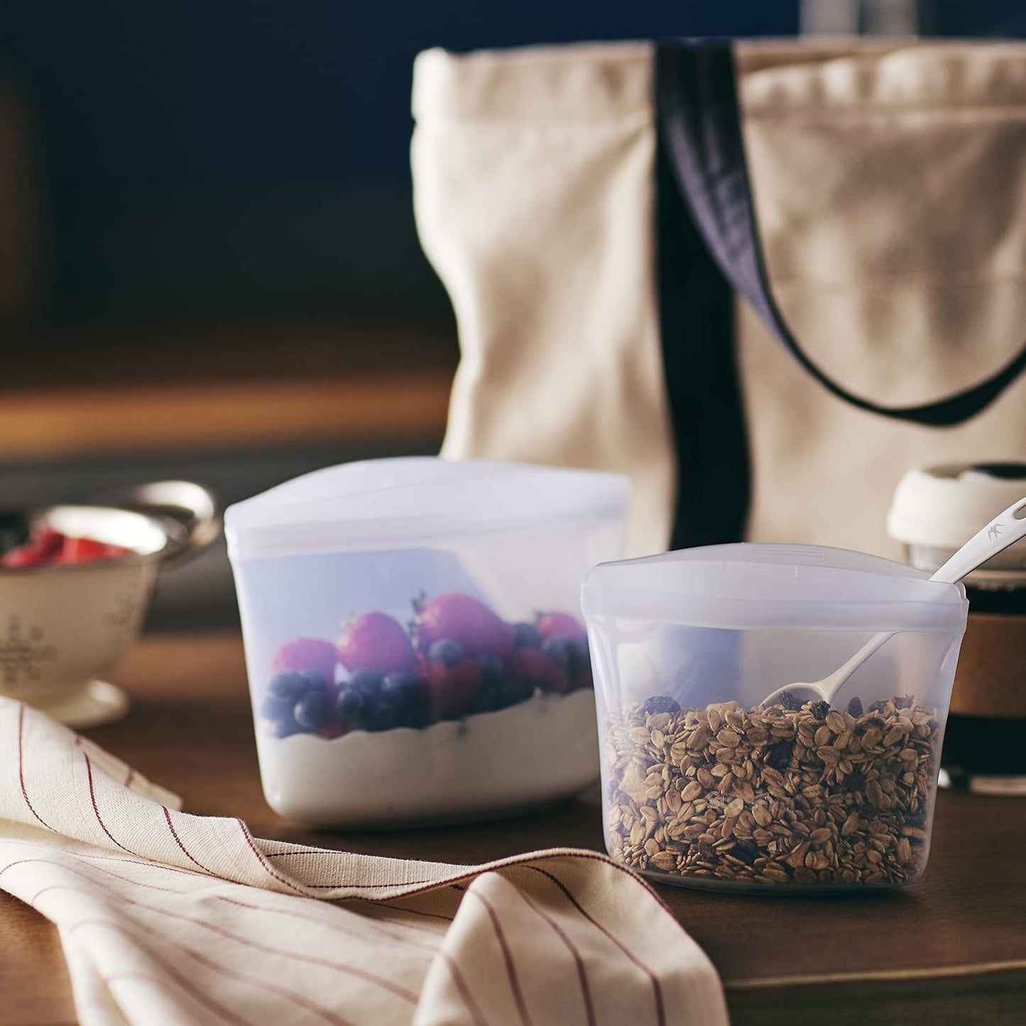 Stasher Premium Silicone Reusable Food Storage Bags, 7-Pack, Rainbow, Multi-Use Food Storage Bags, Lunch Bag, Travel Containers, BPA Free, Leak-free, Dishwasher-Safe, Eco-friendly