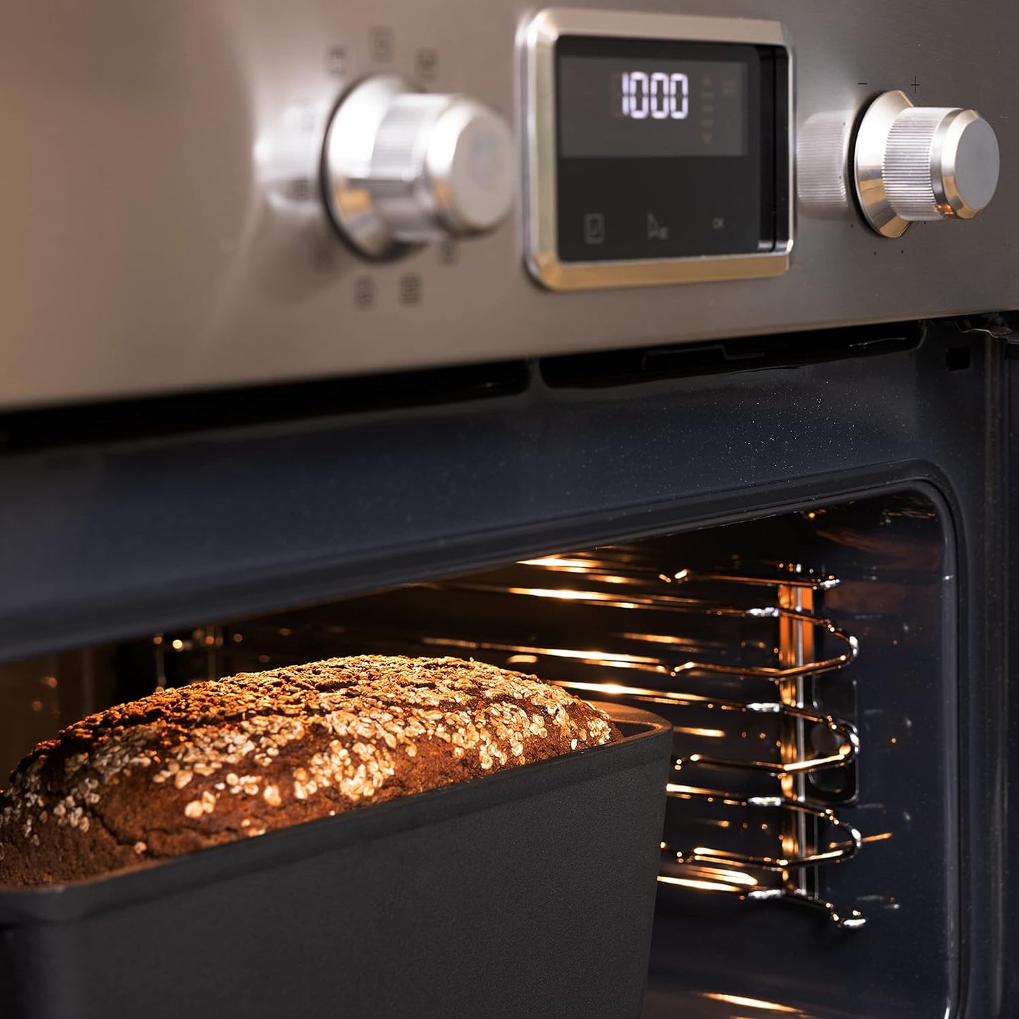 Navaris Long Bread Pan - Cast Iron Bread Loaf Pan with Lid for Homemade Sourdough Baking - 2 in 1 Cast Iron Loaf Pans - Covered Sour Dough Sandwich Baker - Dutch Oven Bakeware Set