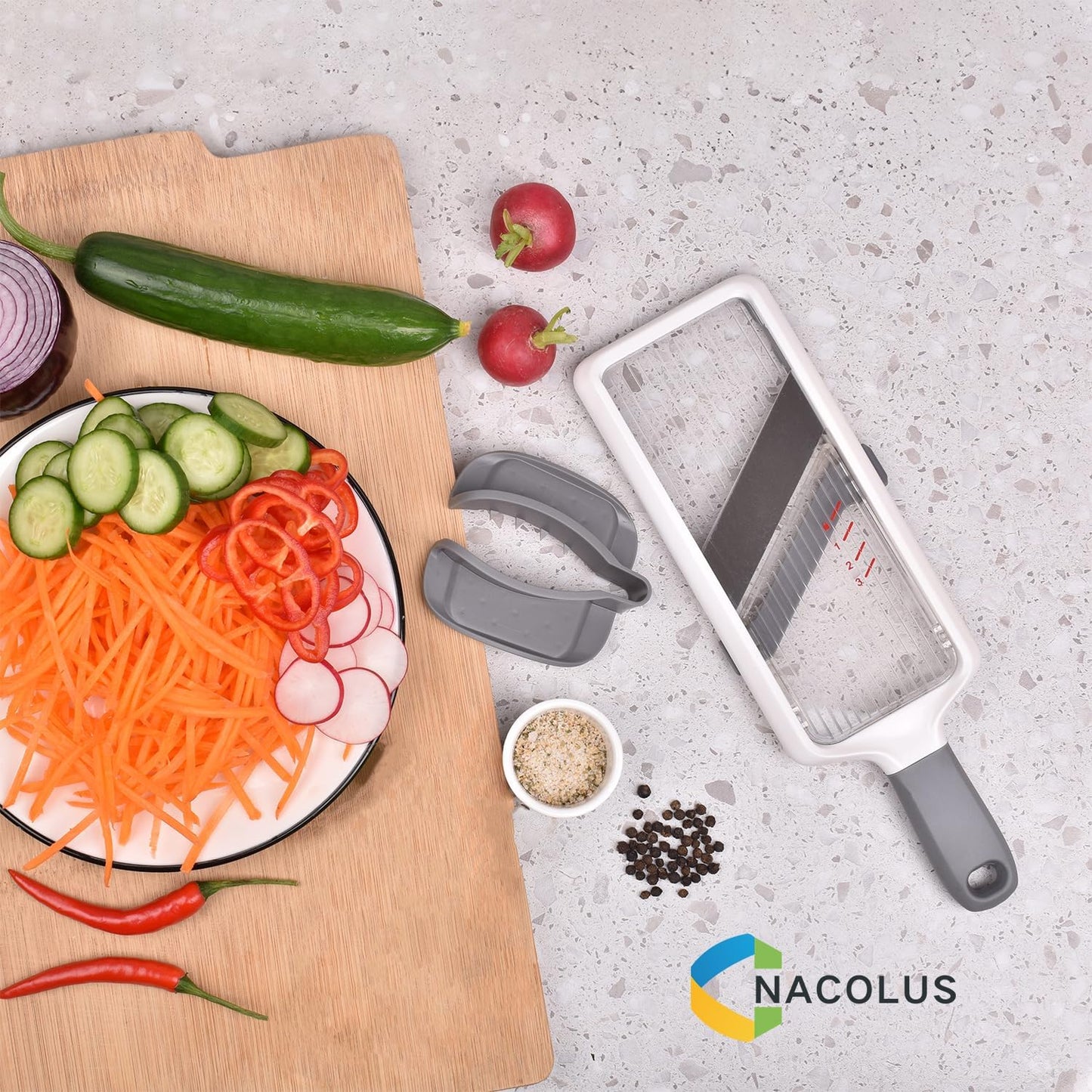 Mandoline Slicer for Kitchen, Adjustable Vegetable Slicer with Food Holder,Handheld Potato Slicer, Simple&Handy veggie slicer vegetable cutter