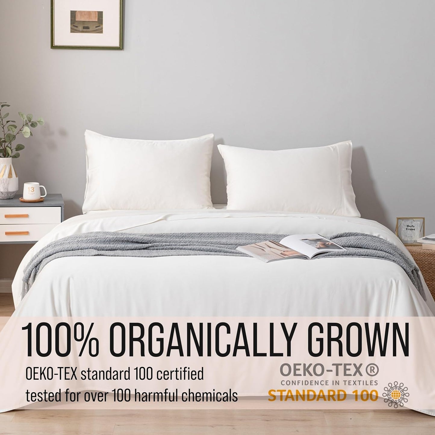 Bella Coterie Luxury Bamboo Viscose Split Top King Size Sheet Set | 100% Organically Grown | Ultra Soft | 34" Split | Cooling for Hot Sleepers | 18" Deep Pocket [Ivory]