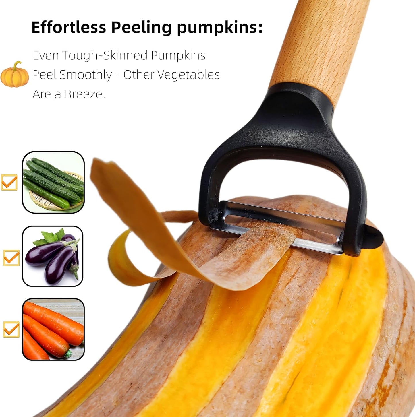 Trez Treamer 4 Pack Vegetable Peelers for Kitchen, Y Wooden Potato Peeler Set for Apple Cucumber Carrot Fruit Potatoes Veggie Peeler Bulk with Stainless Steel Blade,Dishwasher Safe