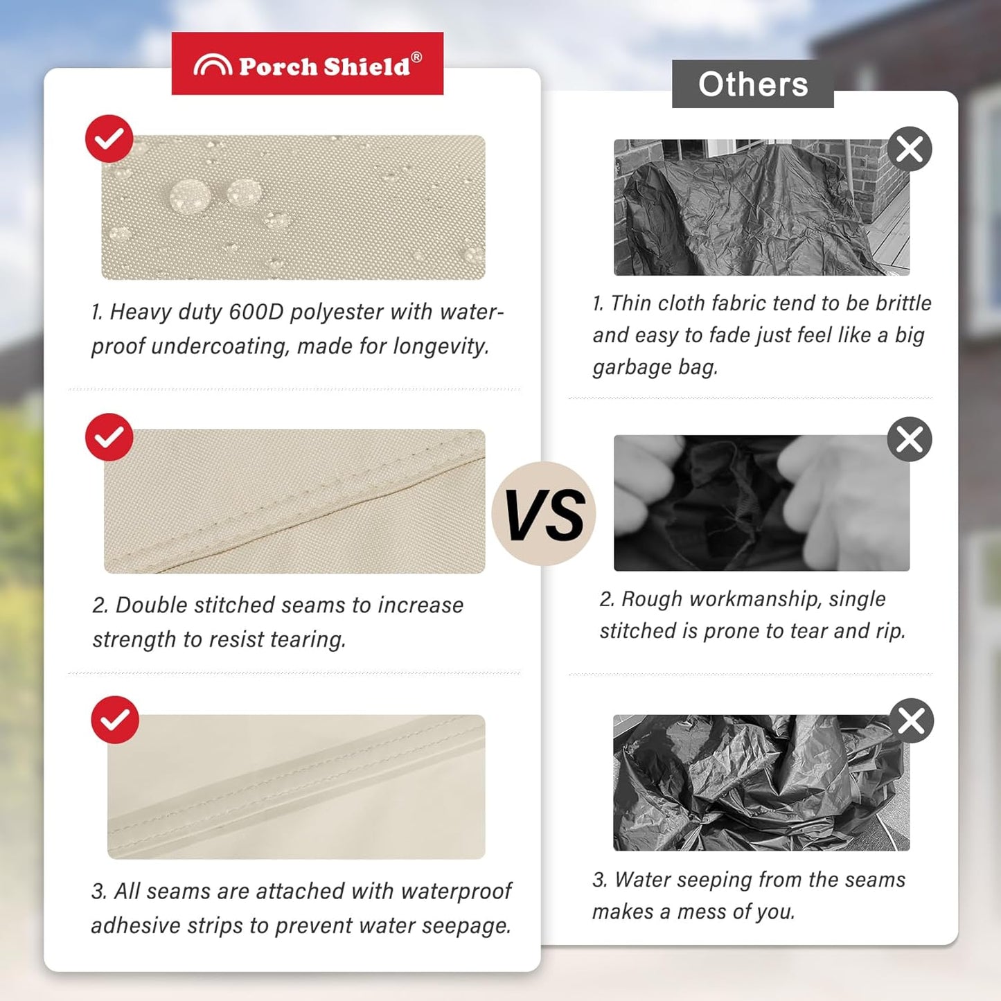 Porch Shield 30 Inch Electric Smoker Cover for Masterbuilt Smoker, Waterproof Heavy Duty Outdoor Smoker Grill Covers 20W x 18D x 33H inch, Beige