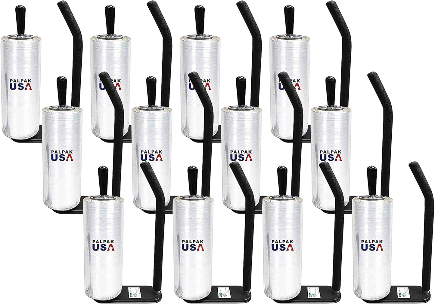 New! PalPak300 BACKSAVER - Best Selling Stretch Film Dispenser with Extended Handle, Industrial Strength for Packing Wrap, Holds 14"-20" Rolls with Adjustment Furniture, Boxes & Pallets (12 Pack)